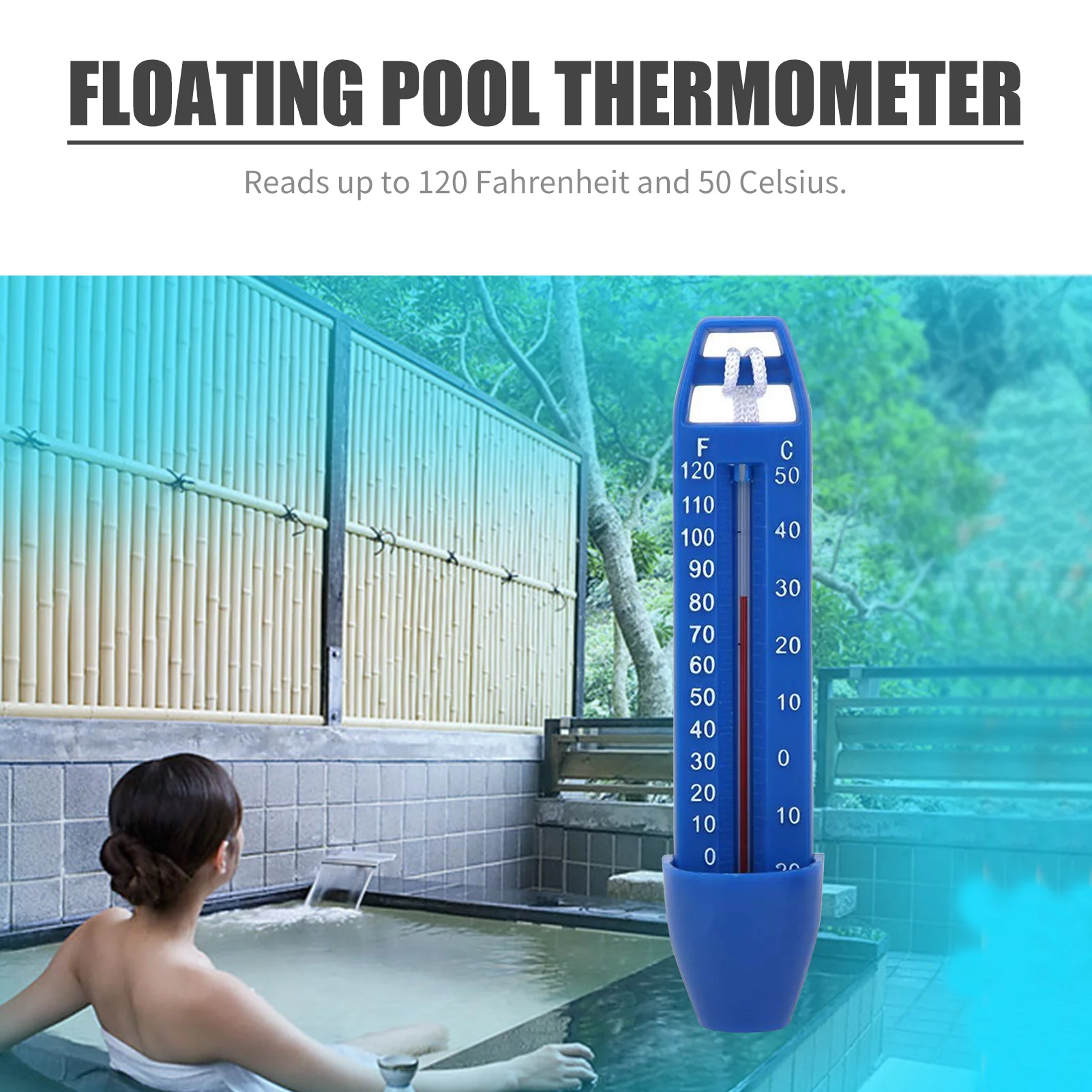 Meterk Pool Thermometer Water Temperature Thermometers With String Rope For Outdoor Indoor Swimming Pools Spas Hot Tubs Fish Ponds