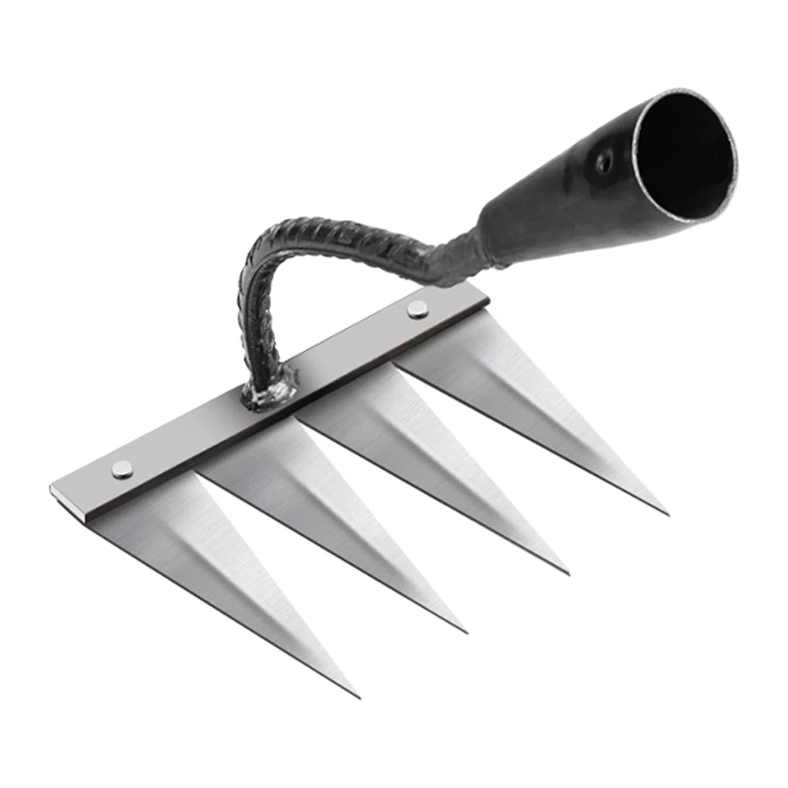 Multi sizes Hollow Hoe for Weeding Gardening,Hand Held Hardened Hollow Weeding Hoe,Garden Weeding Tools for Weeding,Loosening,Landscaping , 4 Tooth Steel