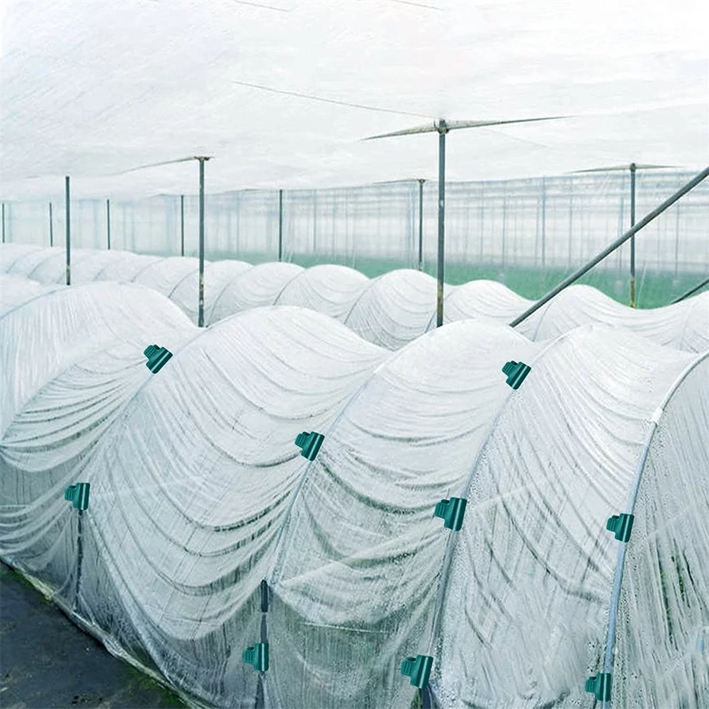 40 Pcs Pipe Clamps Plant Stakes Greenhouse Garden Netting Hoop Clips Tool