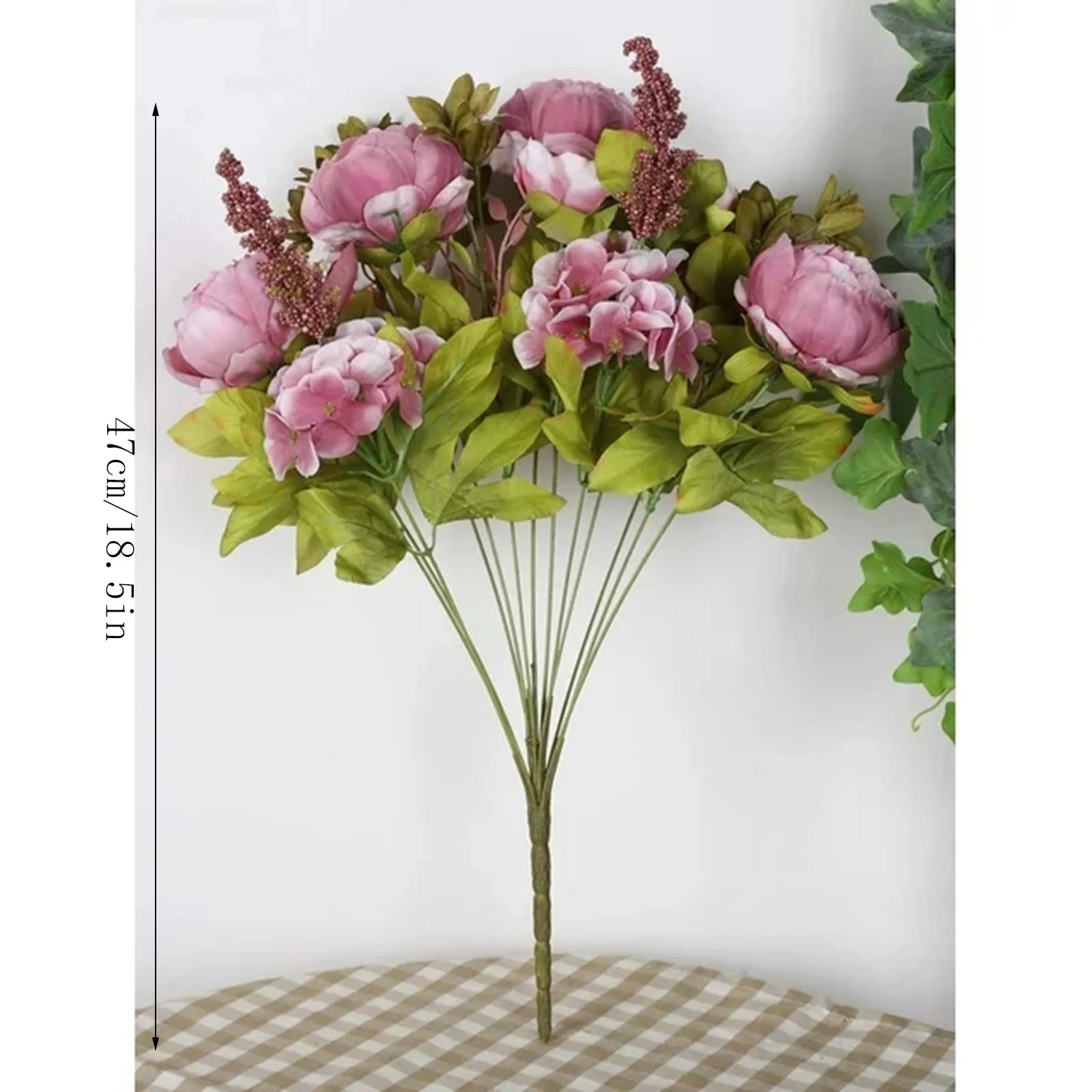 Yeetfub Faux flowers Silk Flowers Covered Peony Simulation Peony Living Room Home Table Decorative Flowers Artificial Flowers Ornaments Features: for Window Garden Office Patio Planter