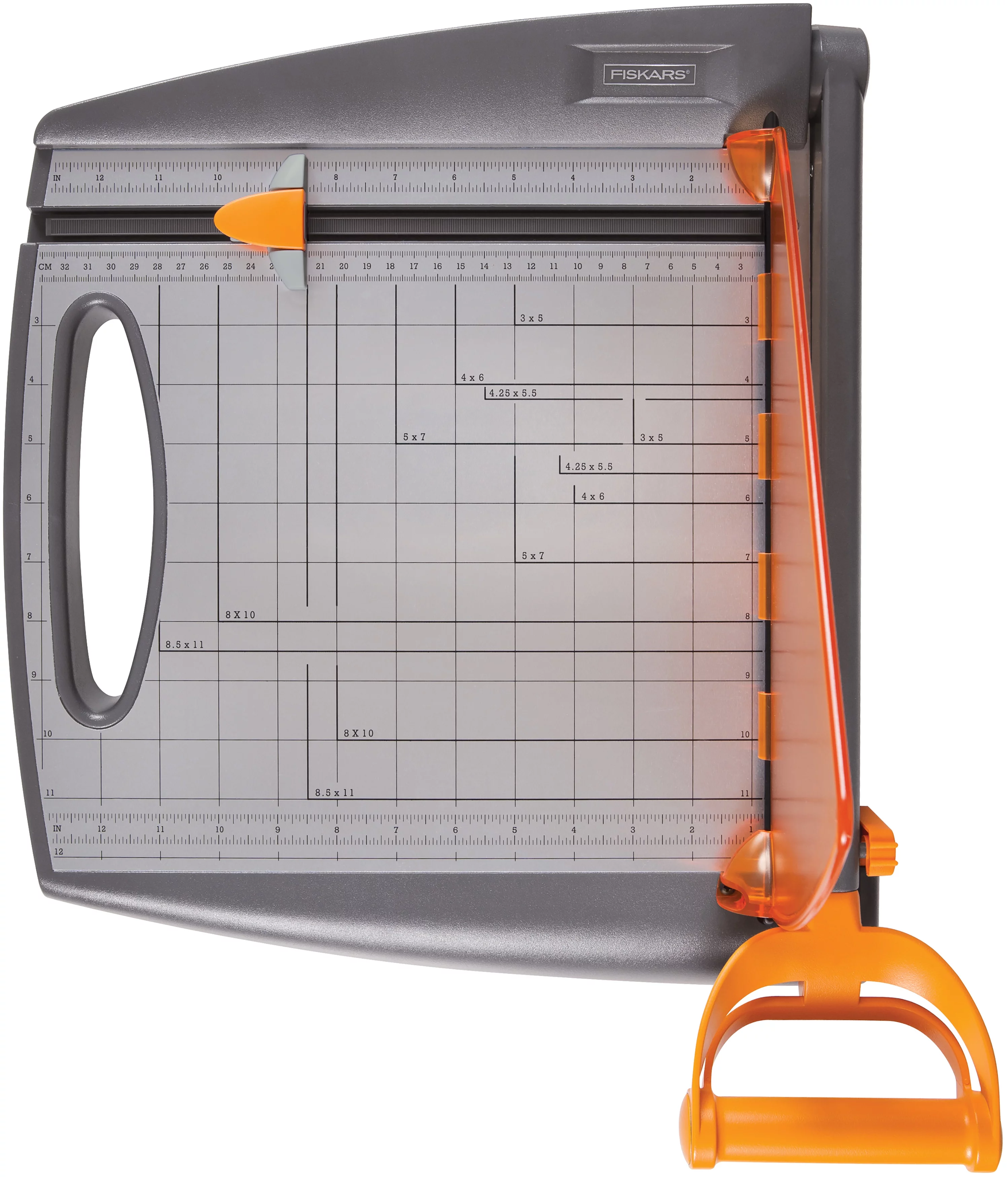 Fiskars Deluxe Bypass Paper Trimmer (12 in.), Gray and Orange, 1 Count