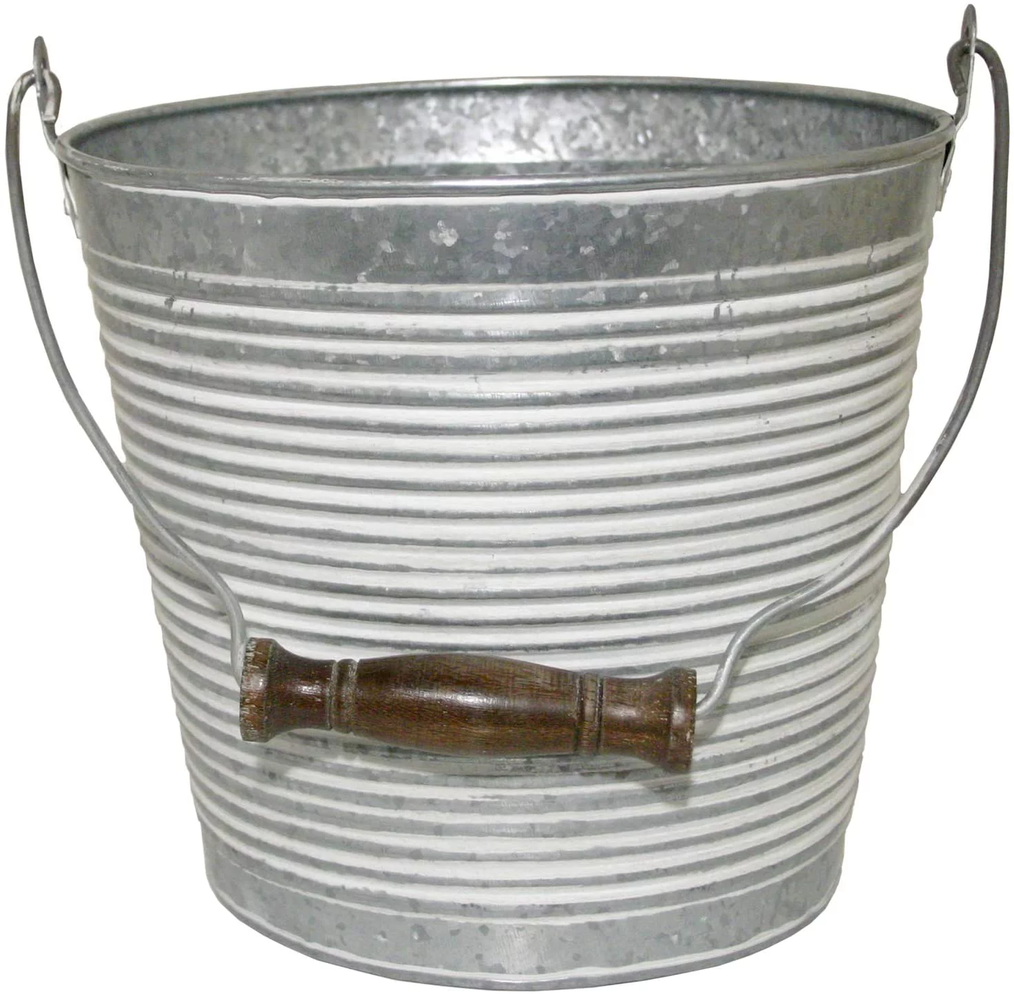 Robert Allen 212014 10 in. Galvanized Planter, White