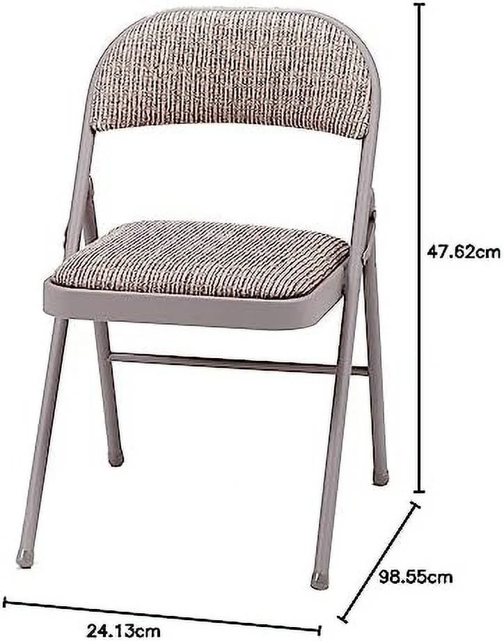 ZWNLKQG Sudden Comfort  Metal Fabric Padded Folding Chairs Dining Chairs Set  Ideal for Indoor Special Occasions or Outdoor Events  Set of 4  Tan