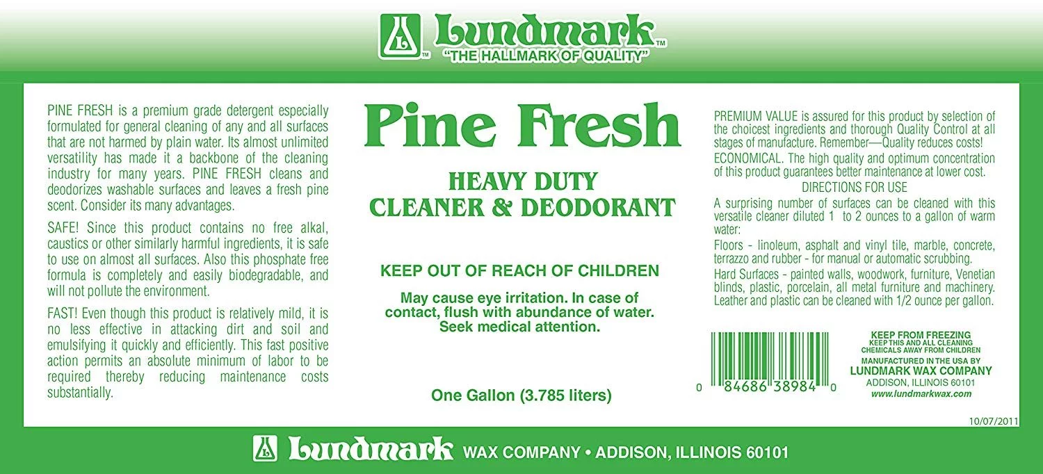 Lundmark Pine Fresh, Heavy Duty Cleaner & Deodorant, 1-Gallon, 3898G01-4
