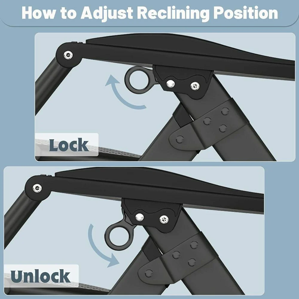 Heavy Duty Zero Gravity Chair, Lawn Recliner, Reclining Patio Lounger Chair