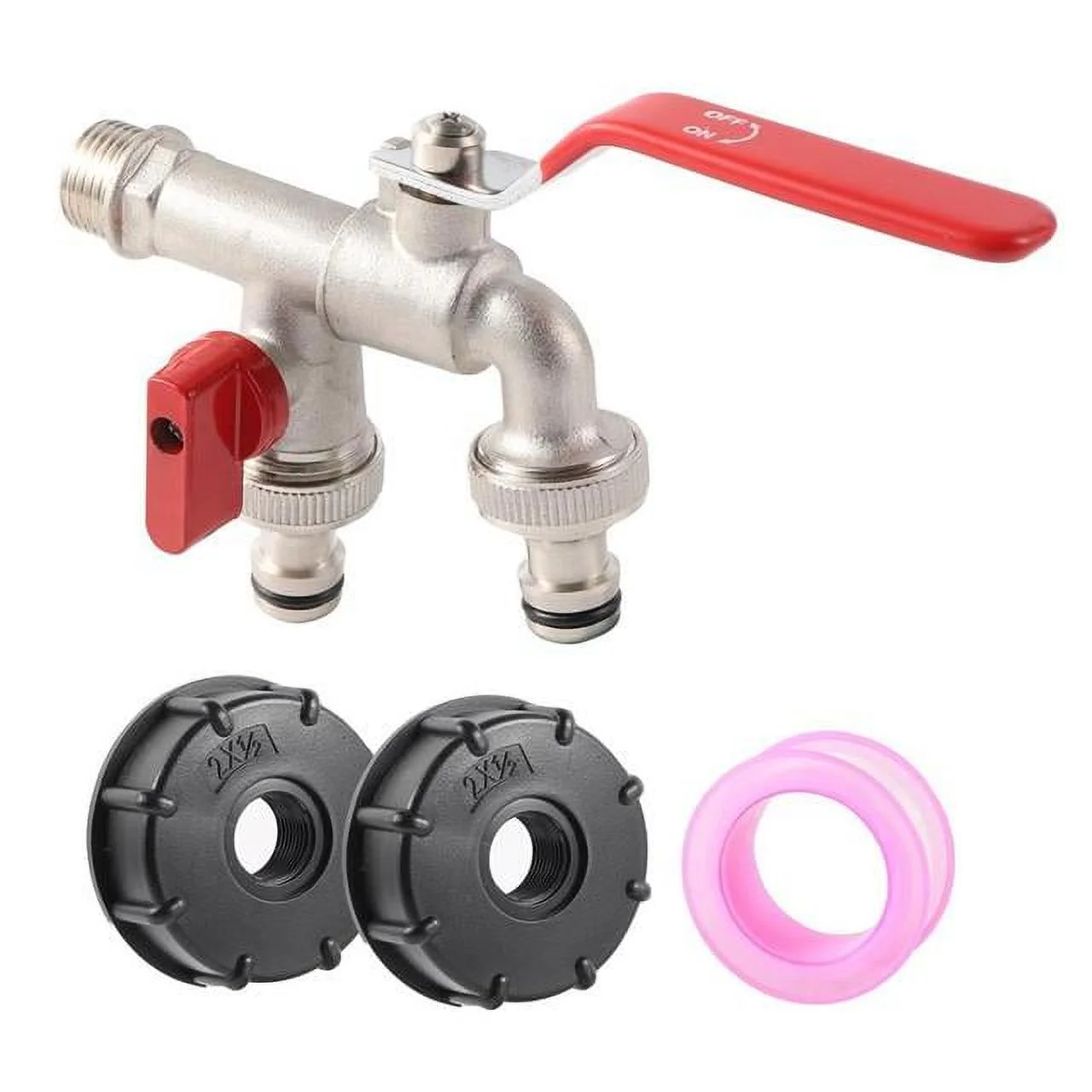 Double Tap IBC Tank Adapter S60X6 1/2" Garden Hose Faucet Water-tank Replacement Connector Garden Irrigation Accessories