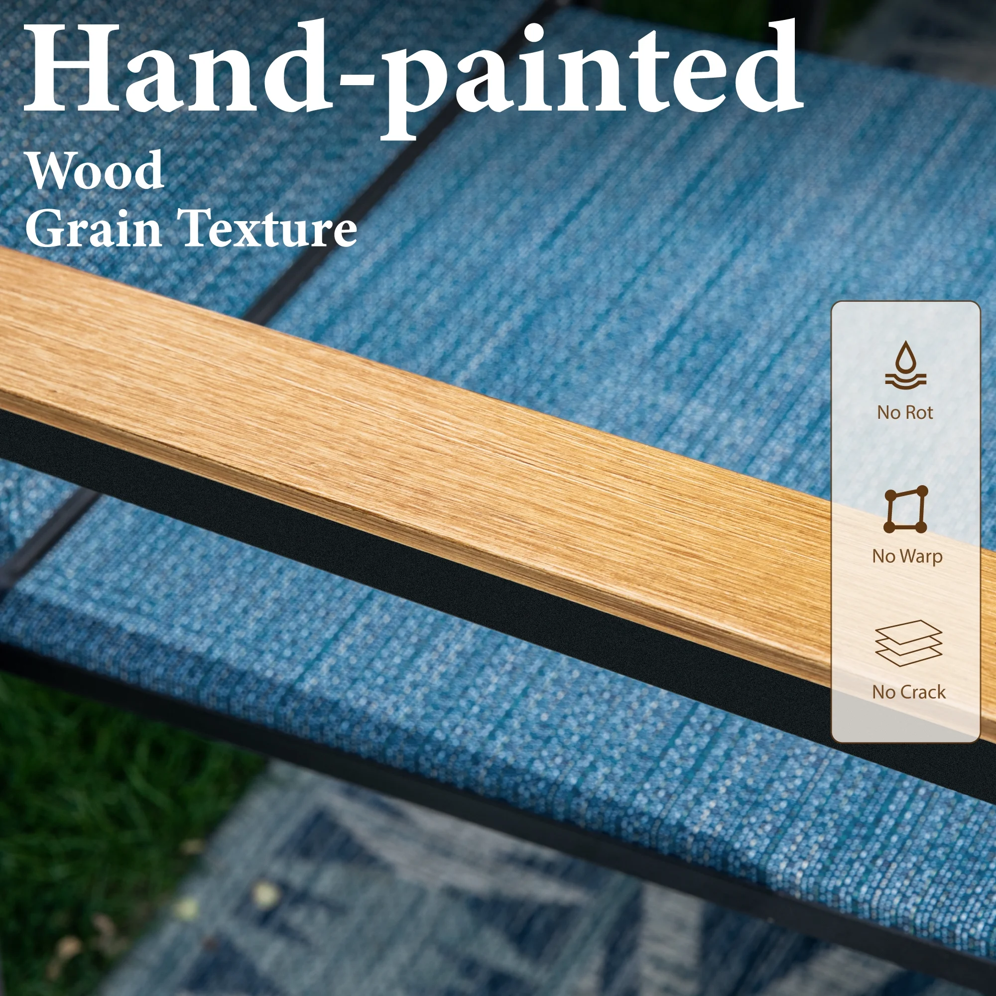 Summit Living 9-Piece Outdoor Patio Dining Set with 8 Stackable Blue Aluminum Armchairs & 1 Black Expandable Metal Steel Table