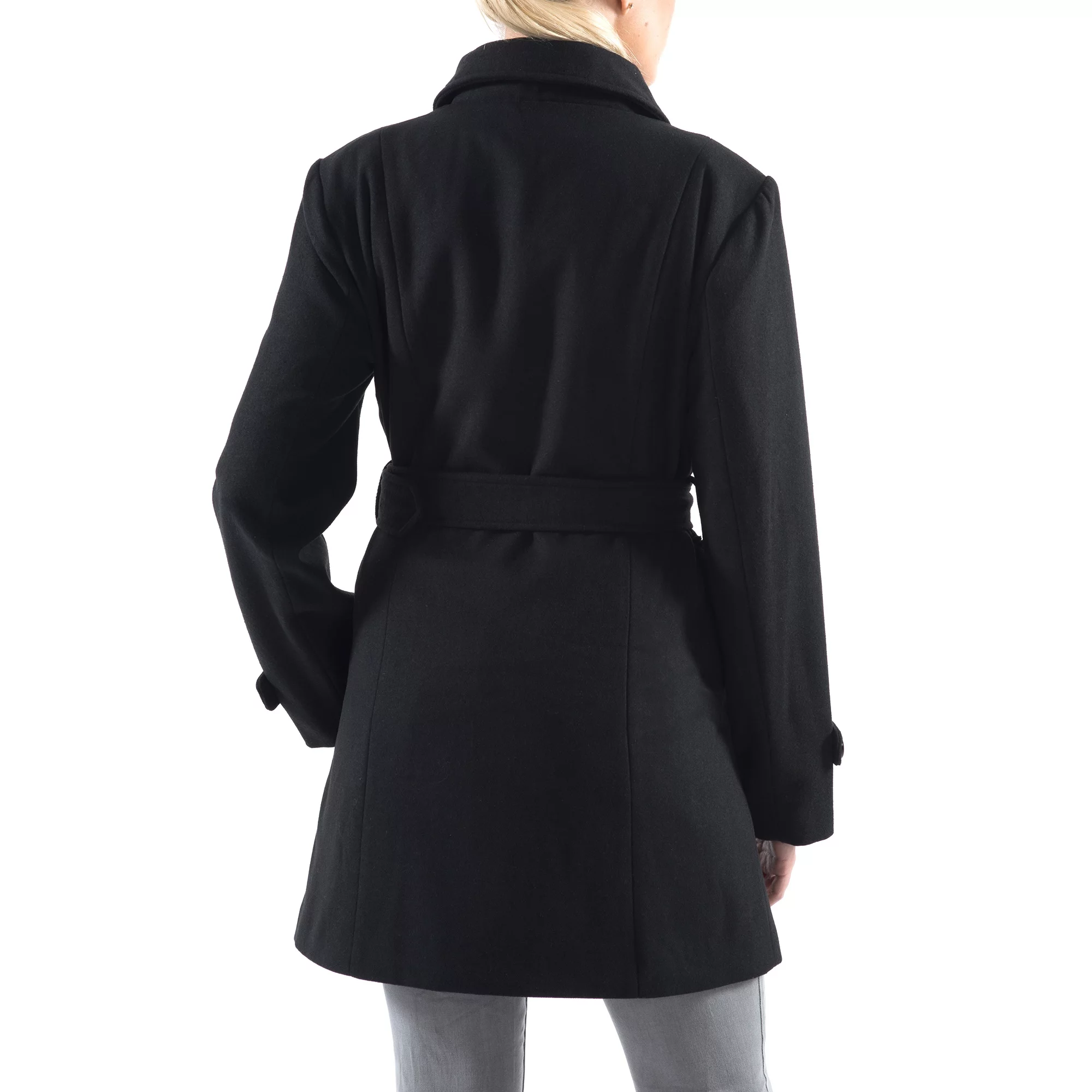 Alpine Swiss Keira Womens Trench Coat Double Breasted Wool Jacket Belted Blazer