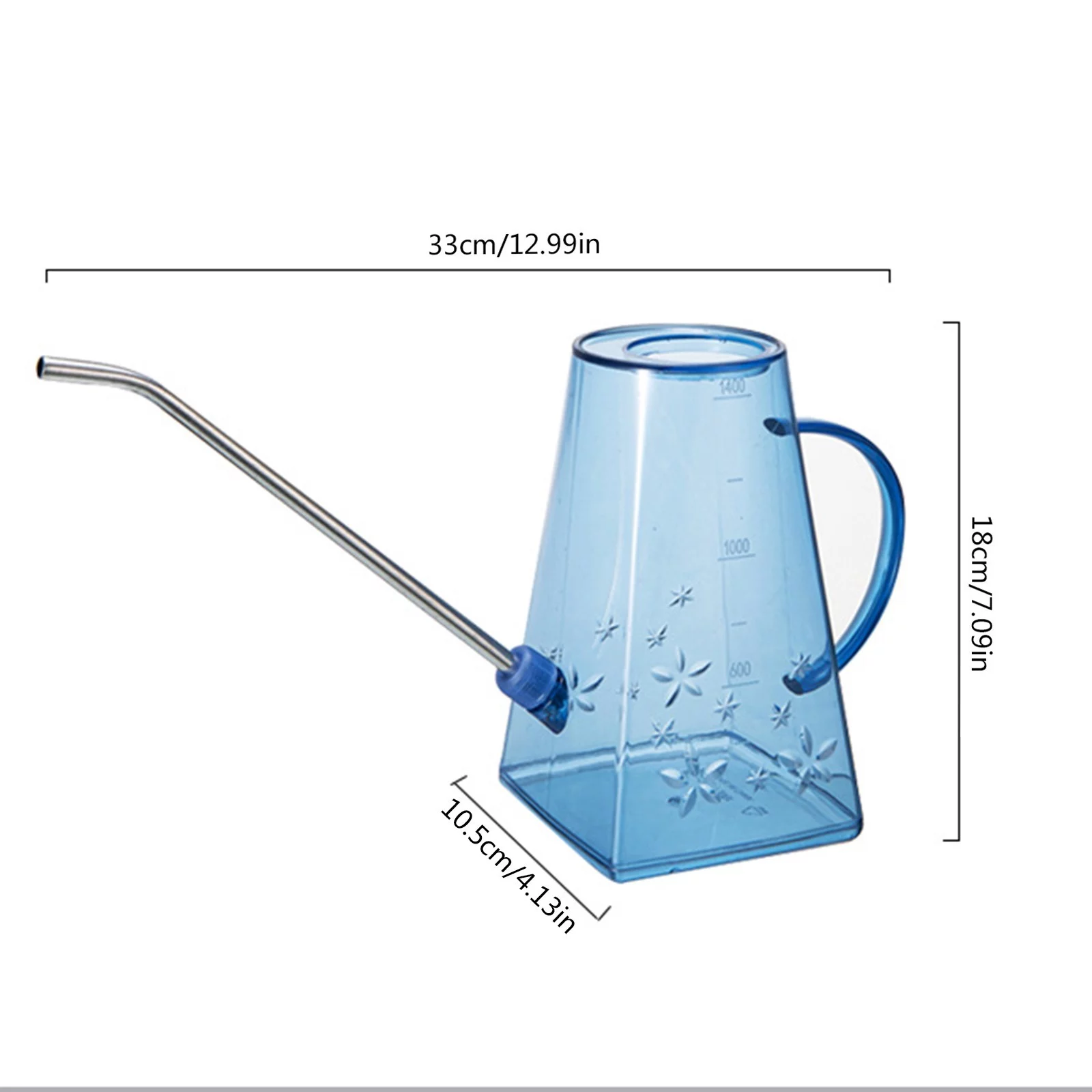 TIIFSWHS Home Gardening Transparent PP Long Mouth Watering Pot Watering Water Bottle Pattern Retro Watering Pot Stainless Watering Can Garden in A Can Watering