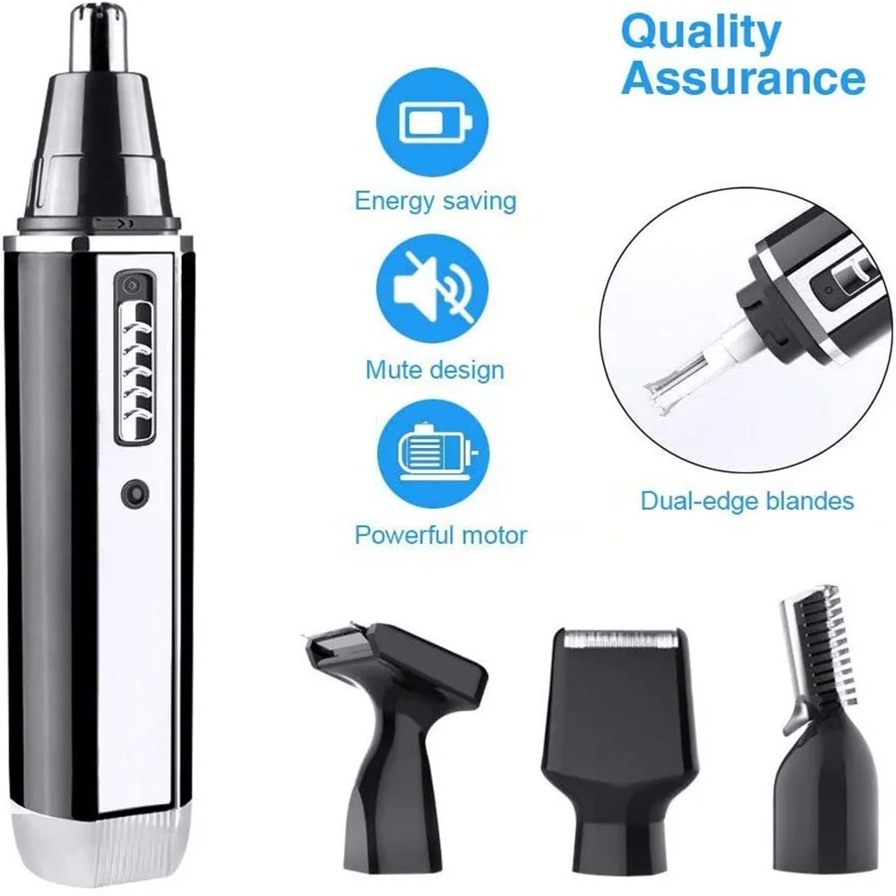 Ear and Nose Hair Trimmer for Men, Professional Painless Eyebrow & Facial Hair Trimmer, Waterproof Dual Edge Blades for Easy Cleansing, Valentine's Day Christmas Gifts for Men