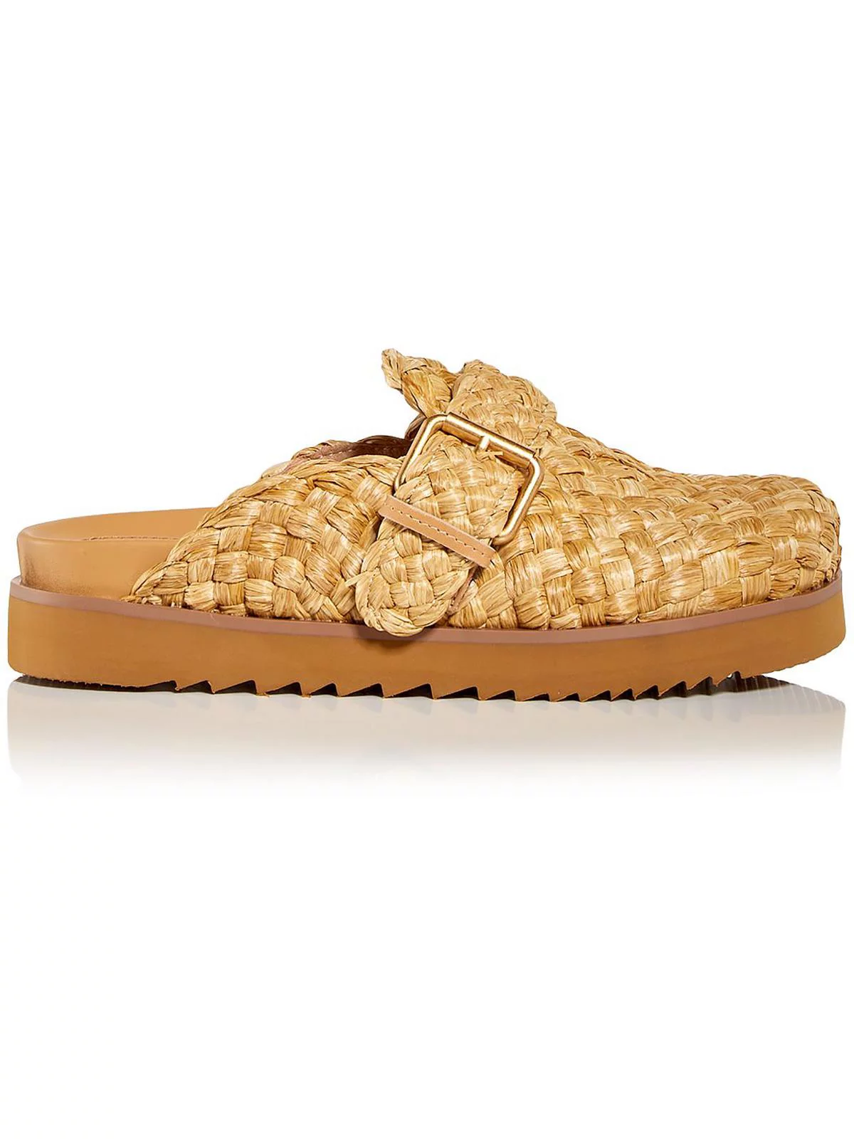 ASH Womens Beige Padded Woven Buckle Accent Galeia Round Toe Platform Slip On Clogs Shoes 36