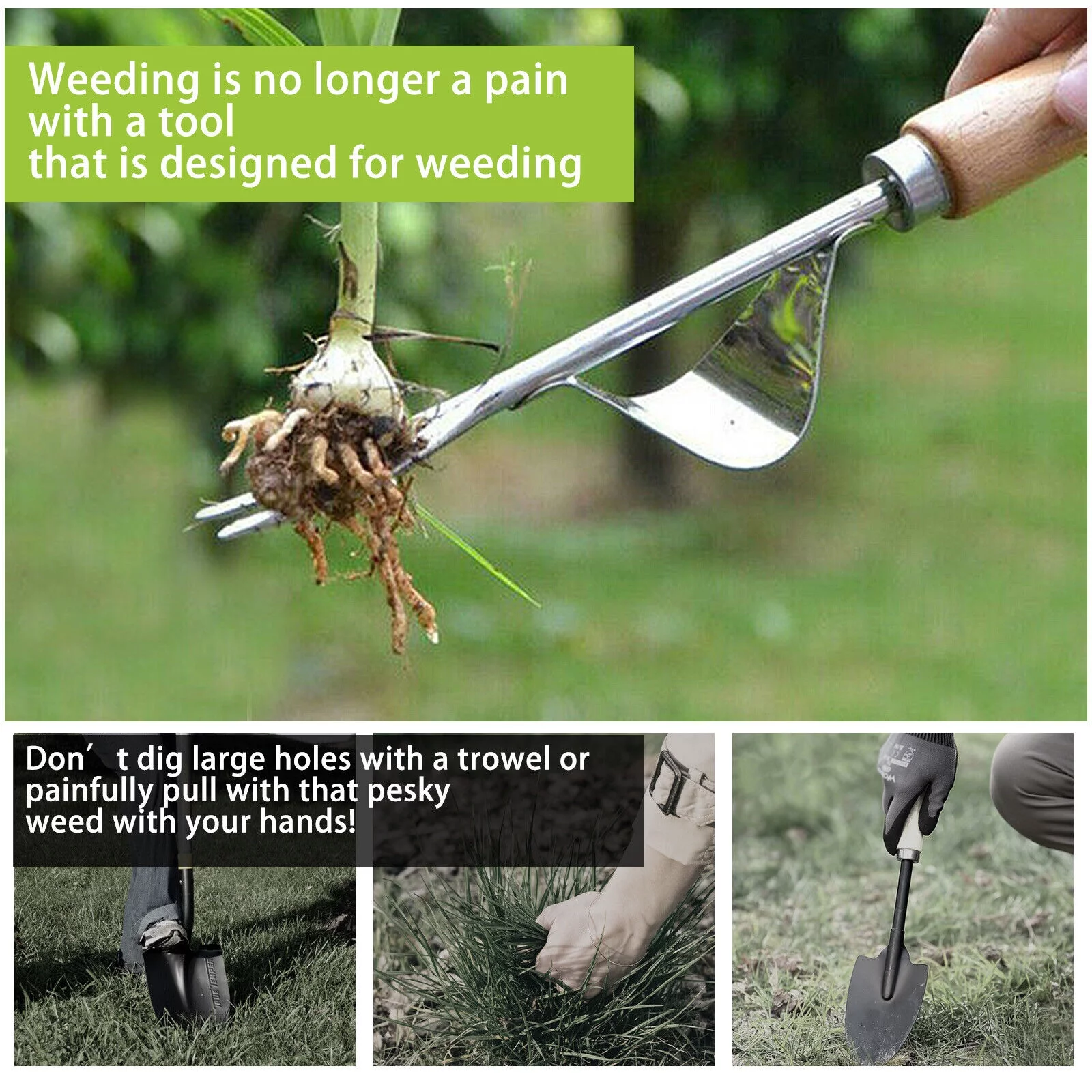 Manual Hand Weeder Super Easy Weed Root Removal Garden Lawn Weeding Puller Tool