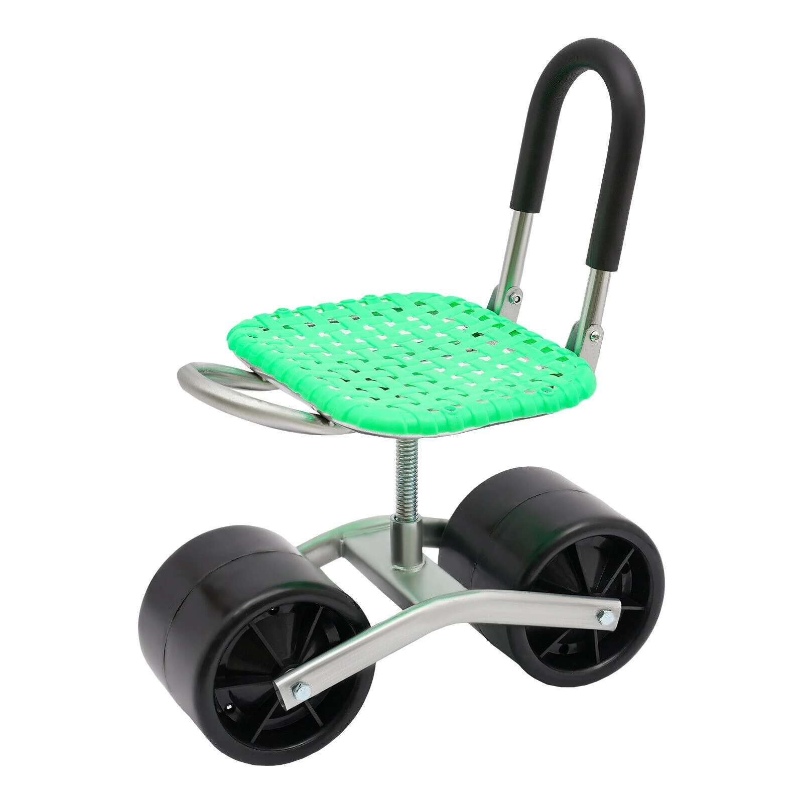 Modern 360° Rotates Garden Rolling Seats Garden Cart w/2 Wheels, Height Adjustable