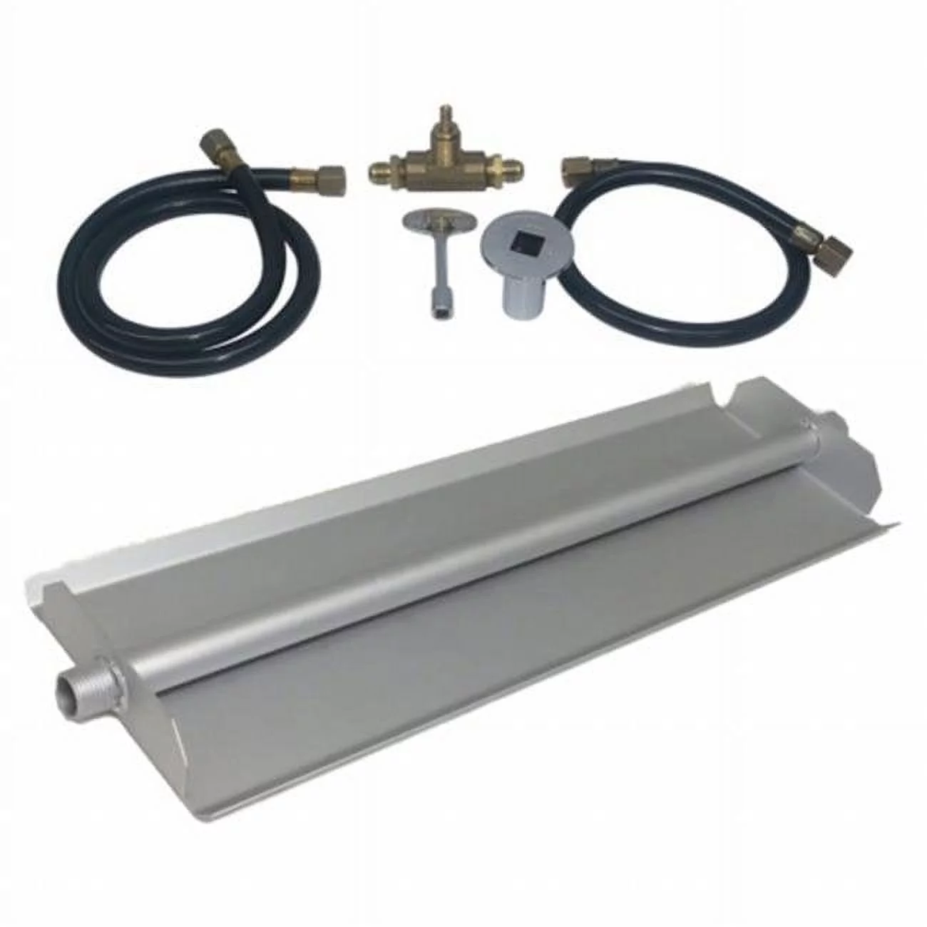 18 in. 14GA Powder Coated Linear Burner Pan Kit - Natural Gas