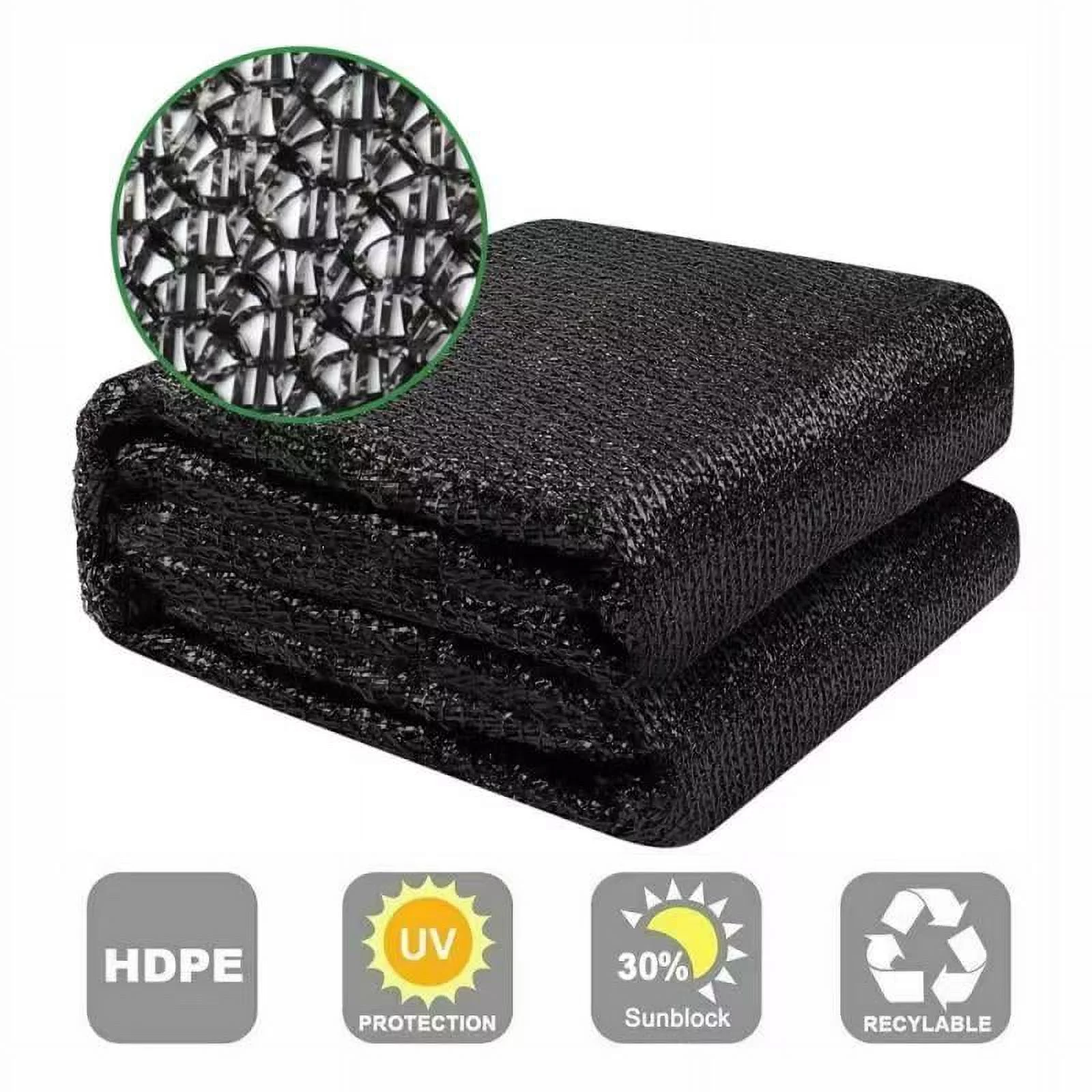 CERBIOR 30% Sunblock Shade Cloth Cover for Garden Plants Greenhouse 6x100ft, Black