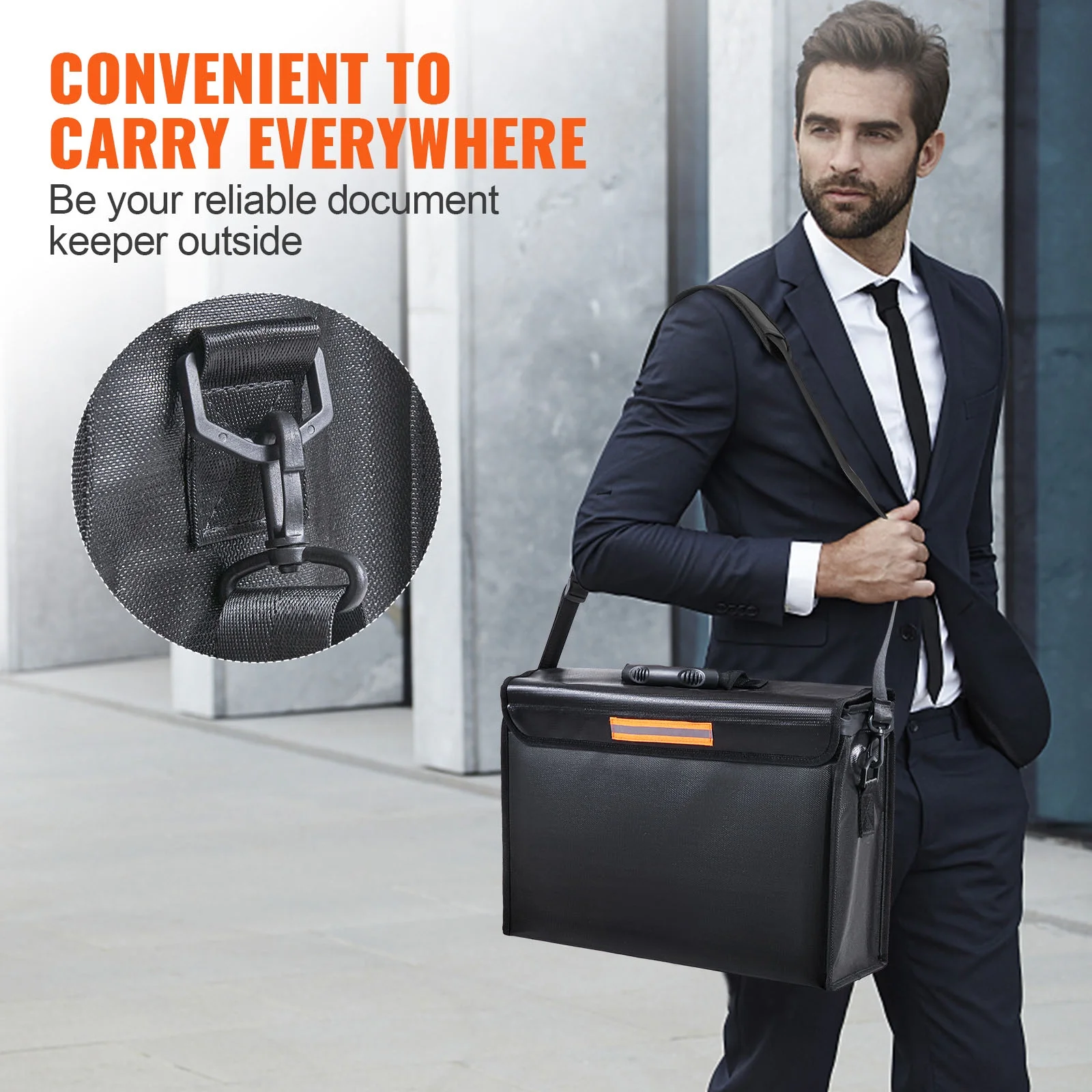 SKYSHALO Fireproof Document Box 2000℉ Folding Fireproof & Waterproof Document Bag