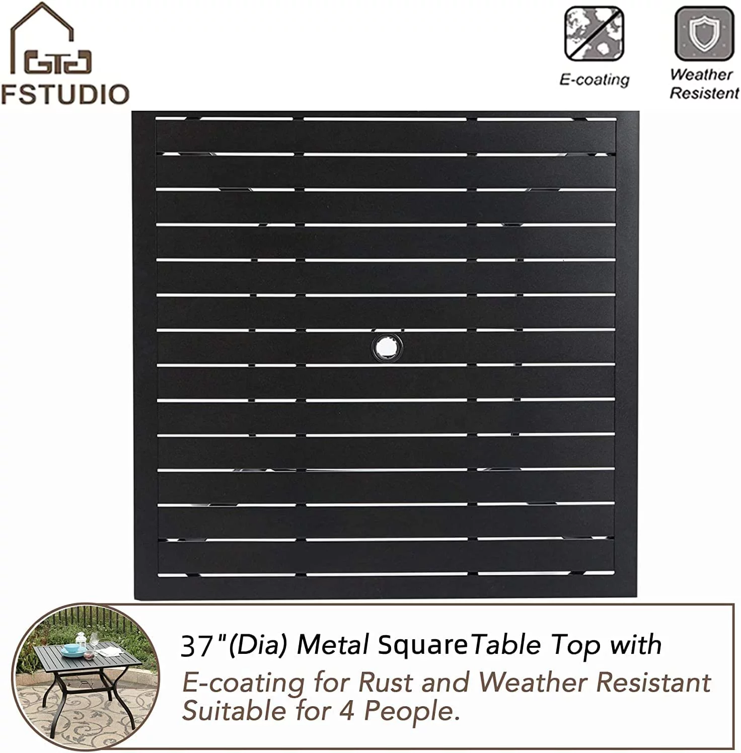 Patio Furniture Set for 8  9 Piece Outdoor Dining Set  8 Rattan Dining Chairs with Removable Cushions and 1 Square Dining Table  1.57'' Umbrella Hole