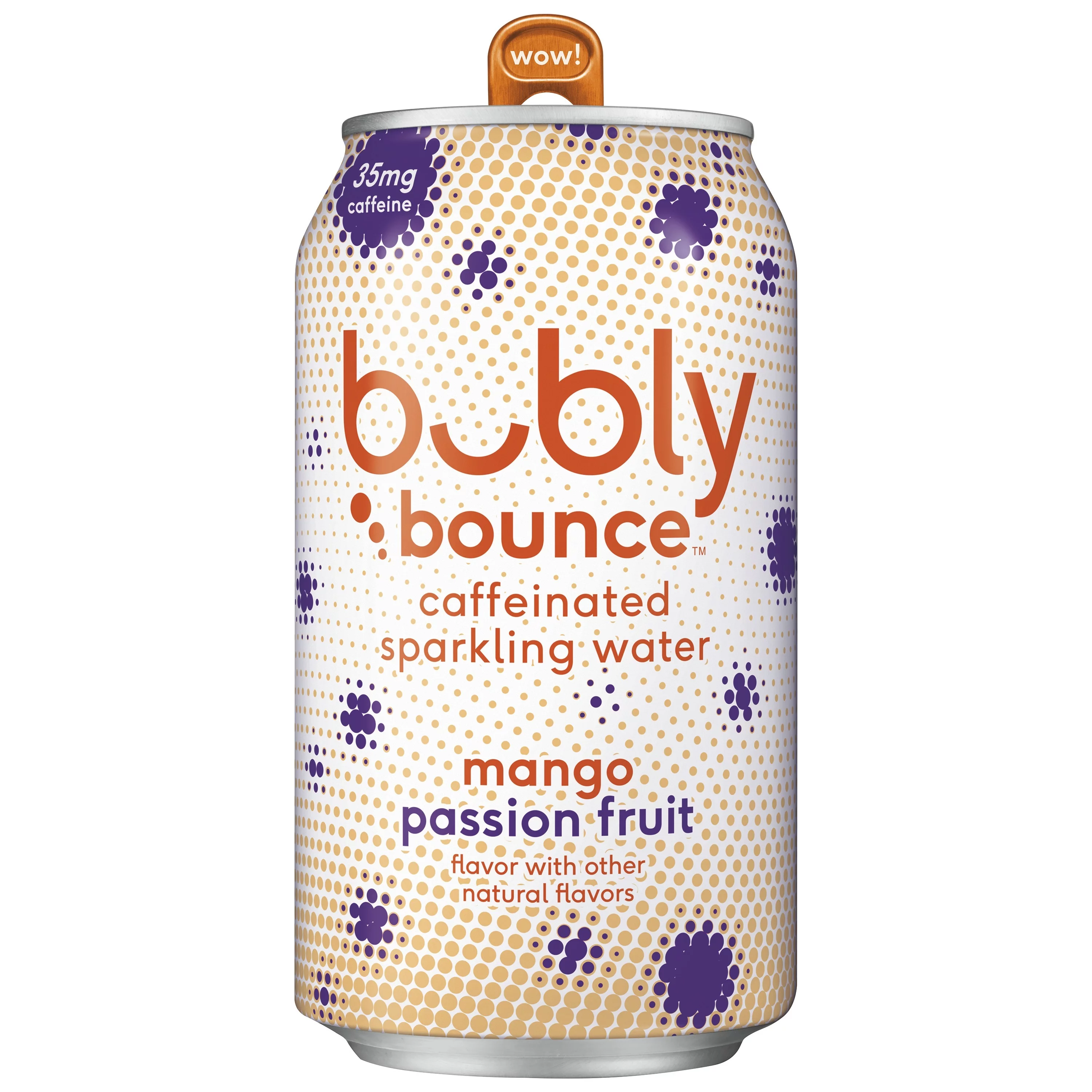Bubly Bounce Caffeinated Mango Passion Fruit Sparkling Water, 12 fl oz, 8 Pack Cans