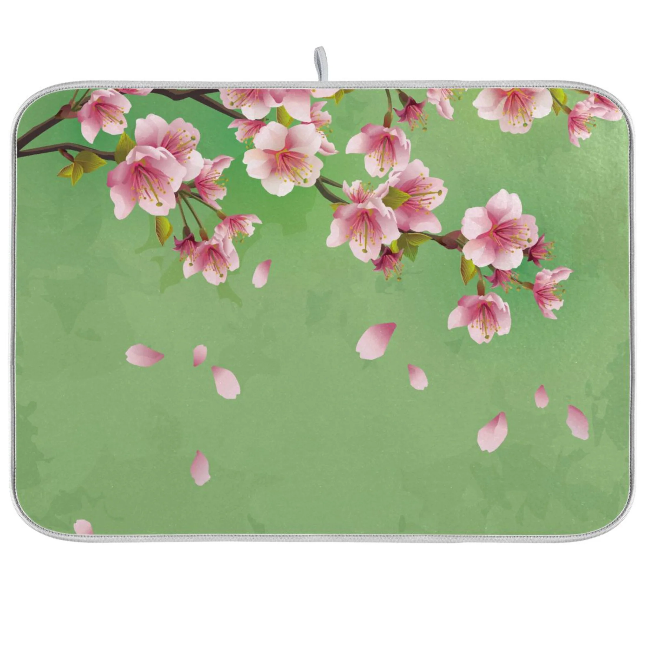 Cherry Blossom Flower Tree Dish Drying Mat Microfiber Kitchen Mats Large Counter Absorbent Dish Pad Drainer Rack 18