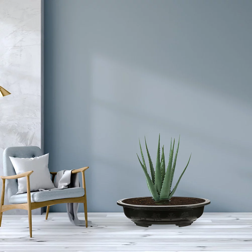 4Pcs Bonsai Flowerpot Household Oval Bonsai Pot Plastic Flower Pot Gardening Bonsai Container