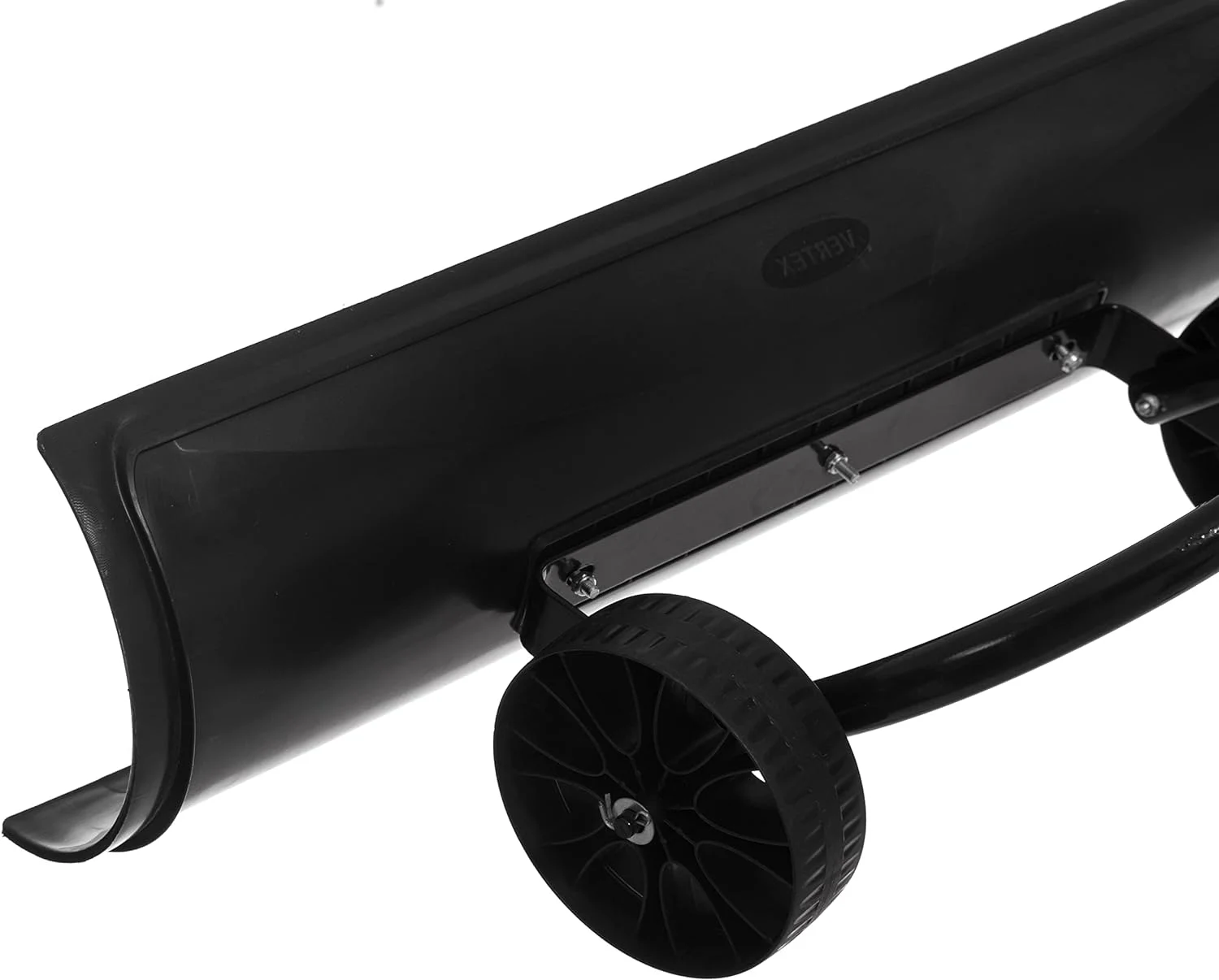 Black Heavy Duty Snow Shovel Rolling Pusher Remover With Wheels And Wide Blades, (QI004186)