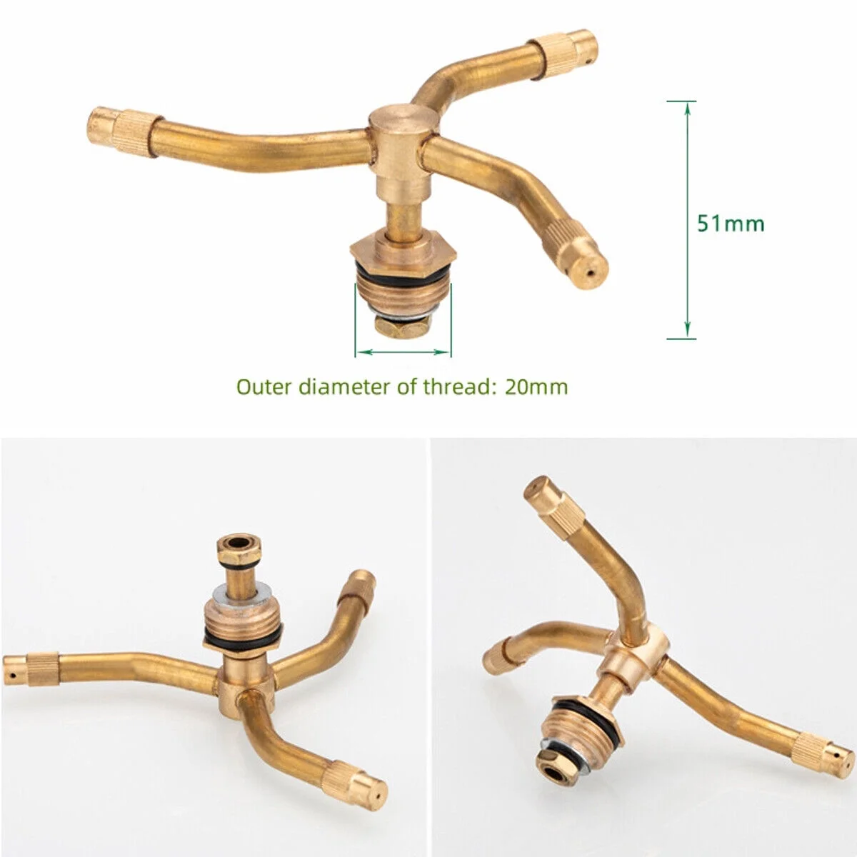 2/3/4 Arm 360° Automatic Rotating Irrigation Lawn Sprinkler Head Spray Nozzles