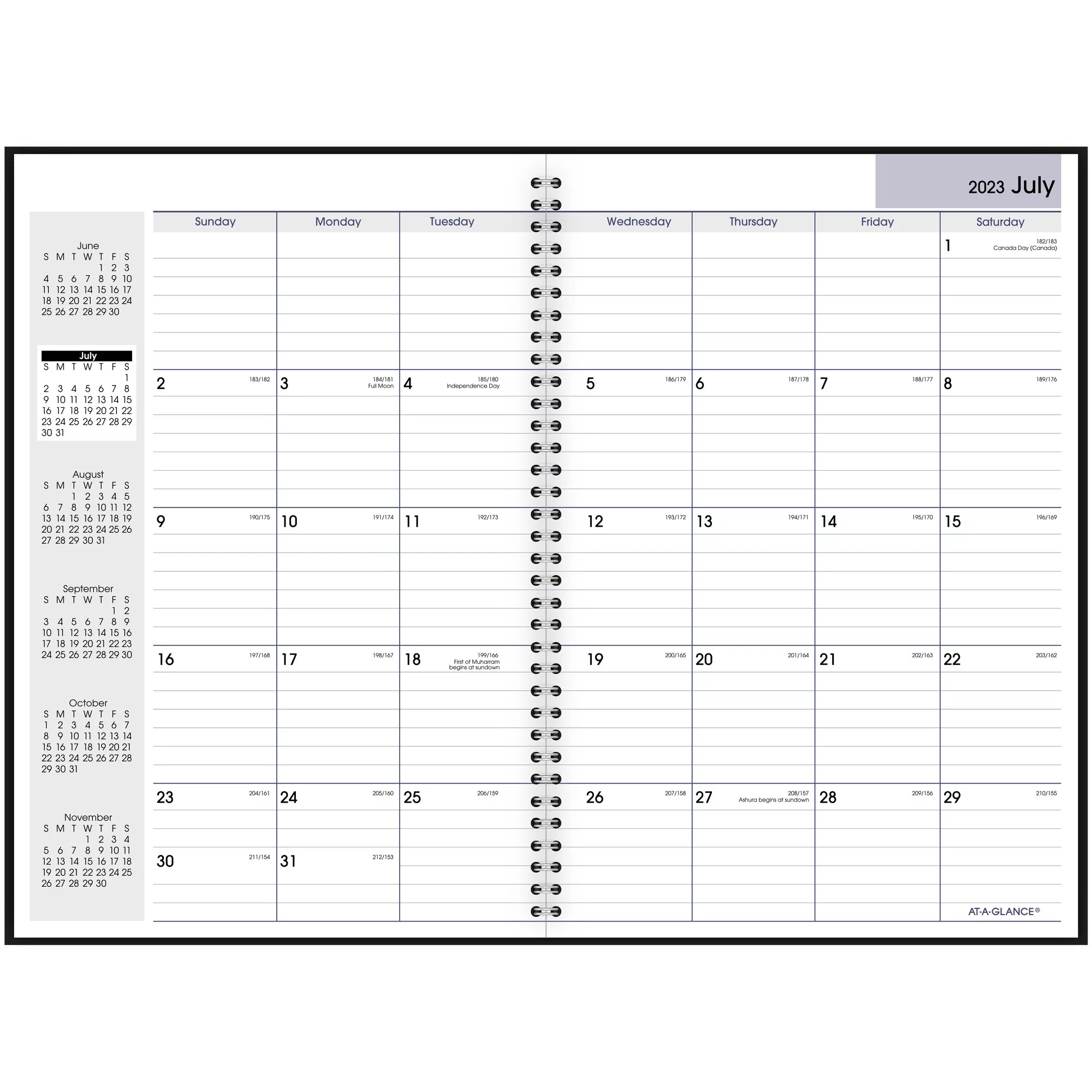 AT-A-GLANCE DayMinder Academic 2023-2024 Monthly Planner Black Large 8 x 12 -