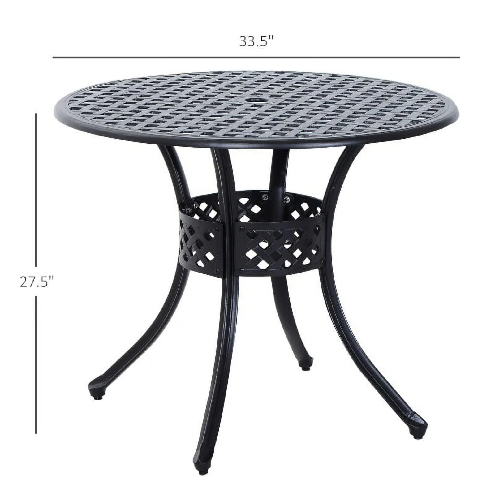 Patio Bistro Table with Umbrella Hole - 21.06 - Elevate your outdoor space with timeless elegance!