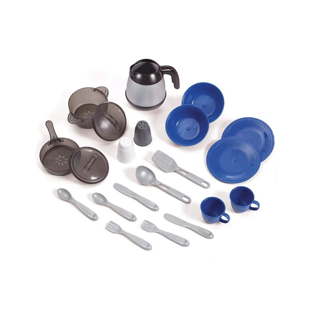 Step2 Tan Cozy Kitchen includes 21 Piece Plastic Toddler Kitchen Play Set