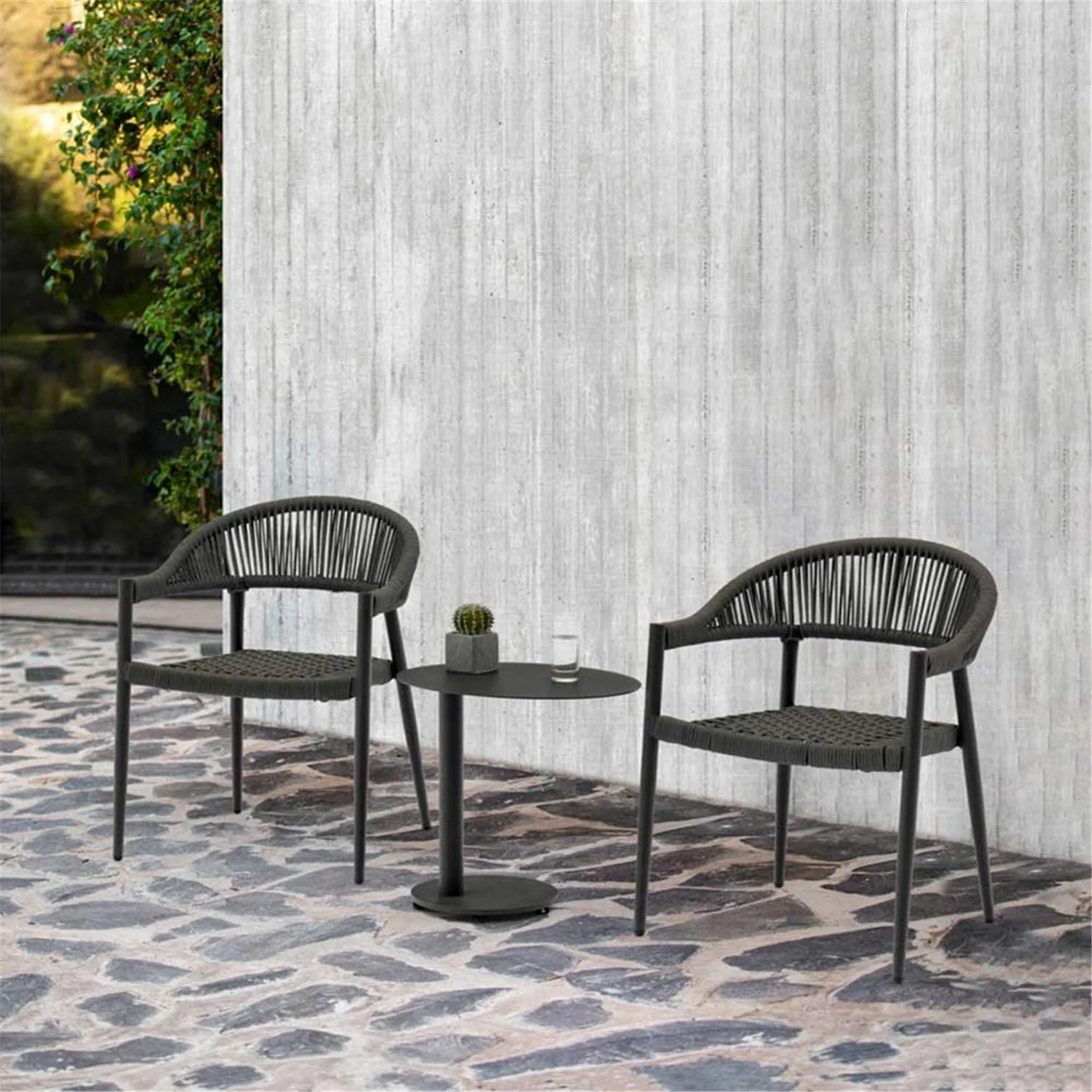 Whiteline Modern Living Leyla Indoor/Outdoor 4 Dining Armchair Aluminium