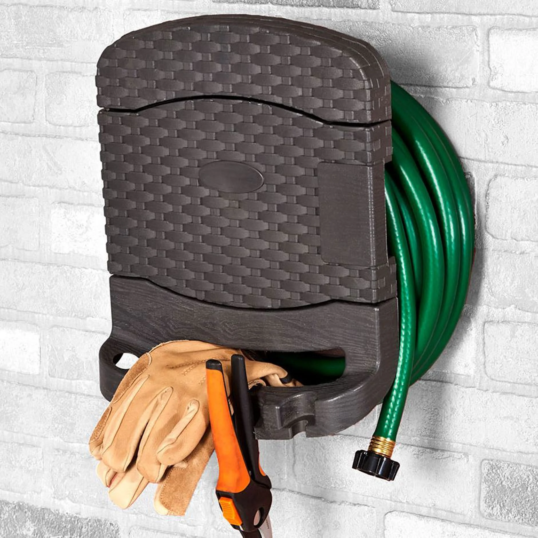 Garden Water Hose Reel Hanger with Storage