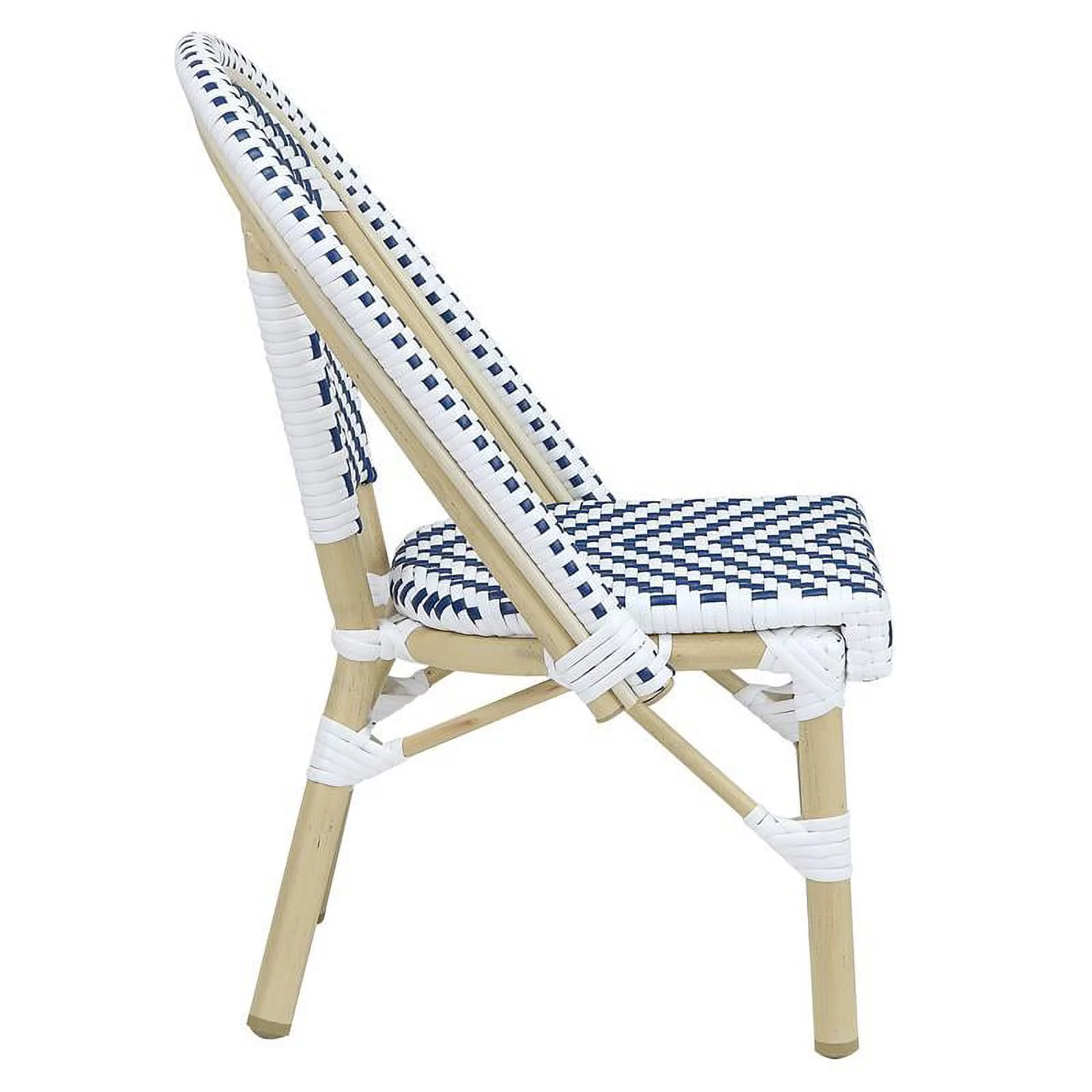 Furniture of America Dakie Aluminum 3pc Patio Kids Chair and Table Set in Navy