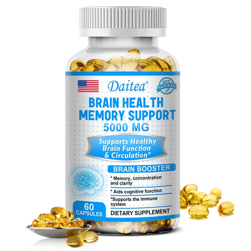 Daitea 5000Mg Brain Health Dietary Supplement - Contains Ginkgo + Vitamin B6 - Brain Health Memory Support - 30/60/120 Capsules