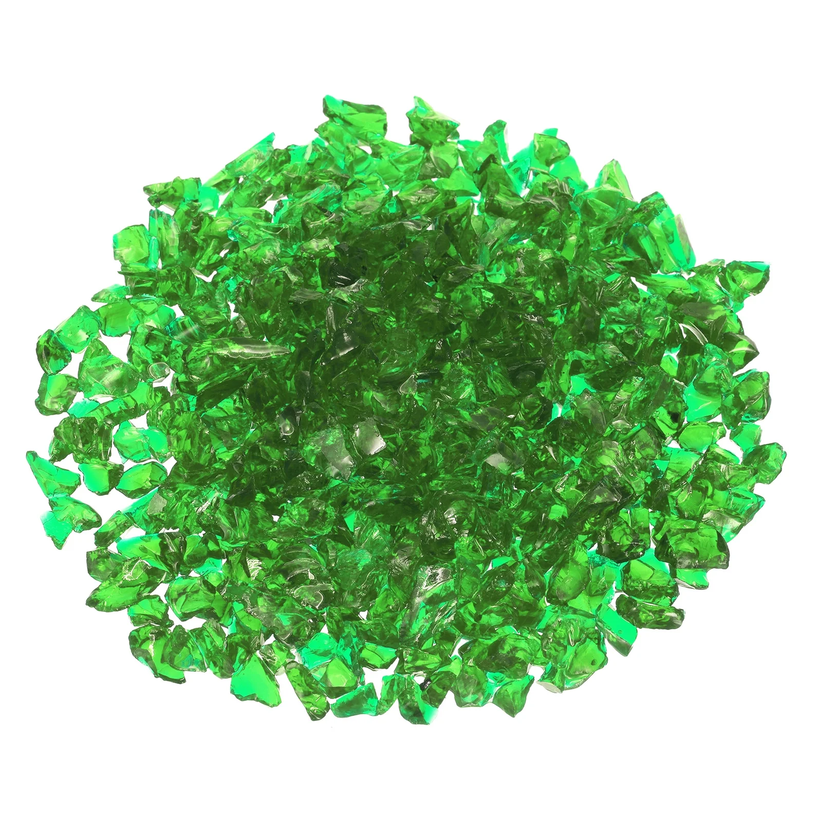 0.66 Pound Fire Glass Stone, 6-9mm Reflective Fire Pit Glass Rock for Fireplace, Green