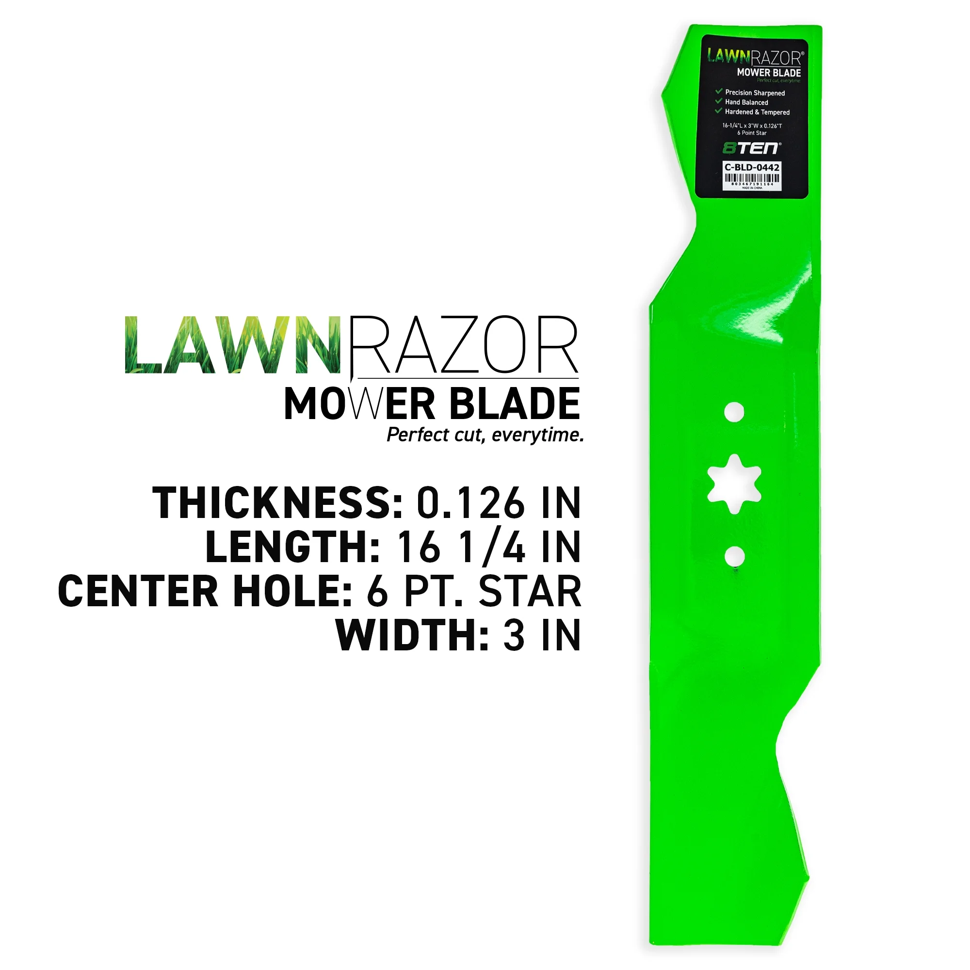 LawnRAZOR Outer Mower Blade for MTD White 46-inch 942-0542 High Lift 2 Pack 810-CBL2664D