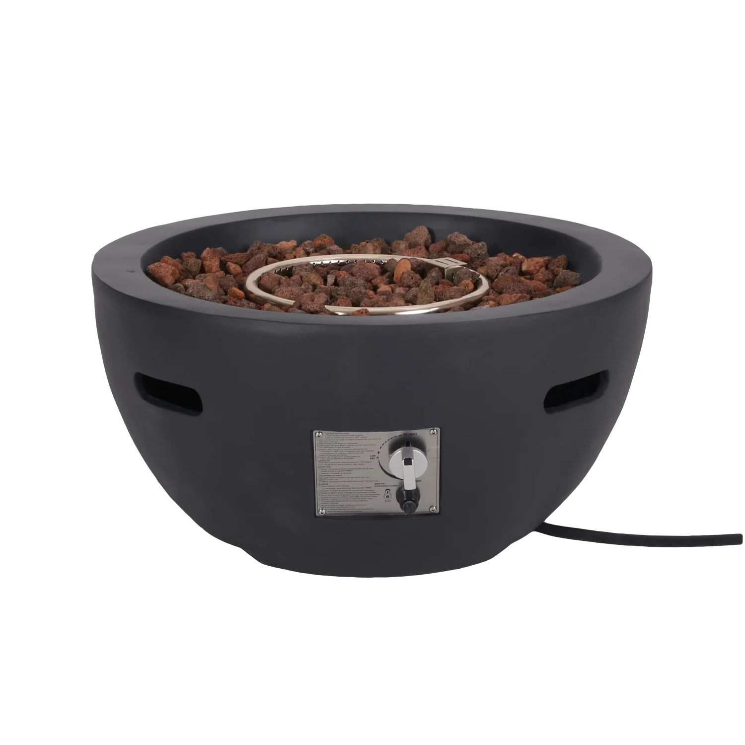 Elegant and Modern MARCEL 27” MGO Fire Pit with 40 000 BTU Heat Output for Cozy Outdoor Gatherings and Relaxation