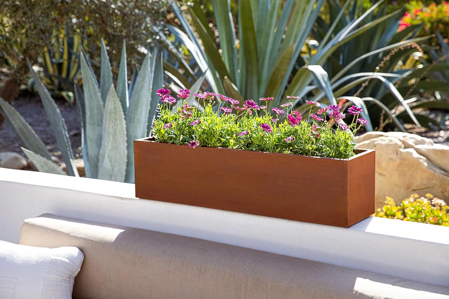 Metallic Series Steel Rectangular Window Box Planter, 36''