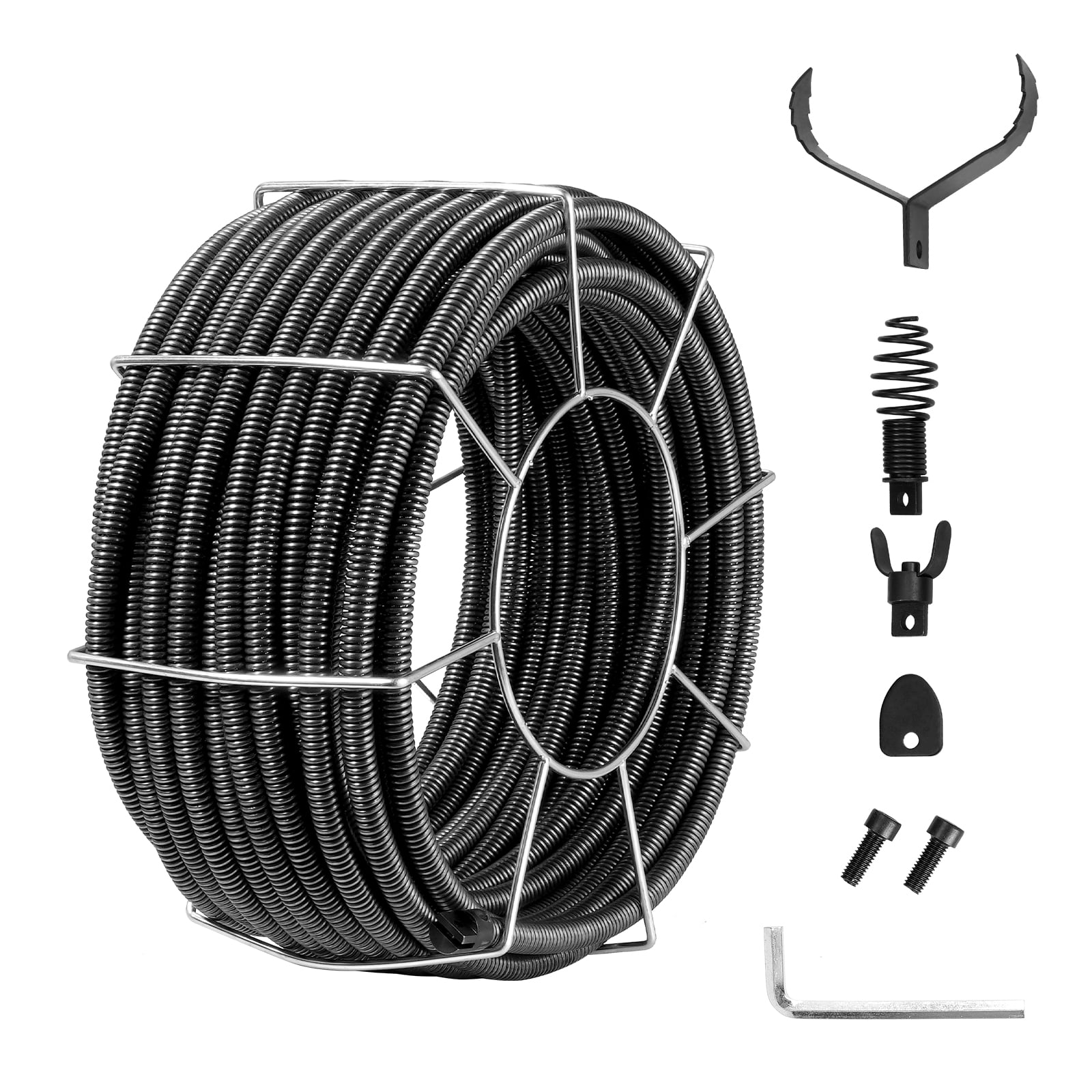 SKYSHALO 100FTx3/4In Solid Gutter Cleaning Cable with 4 Cutter for 3.9