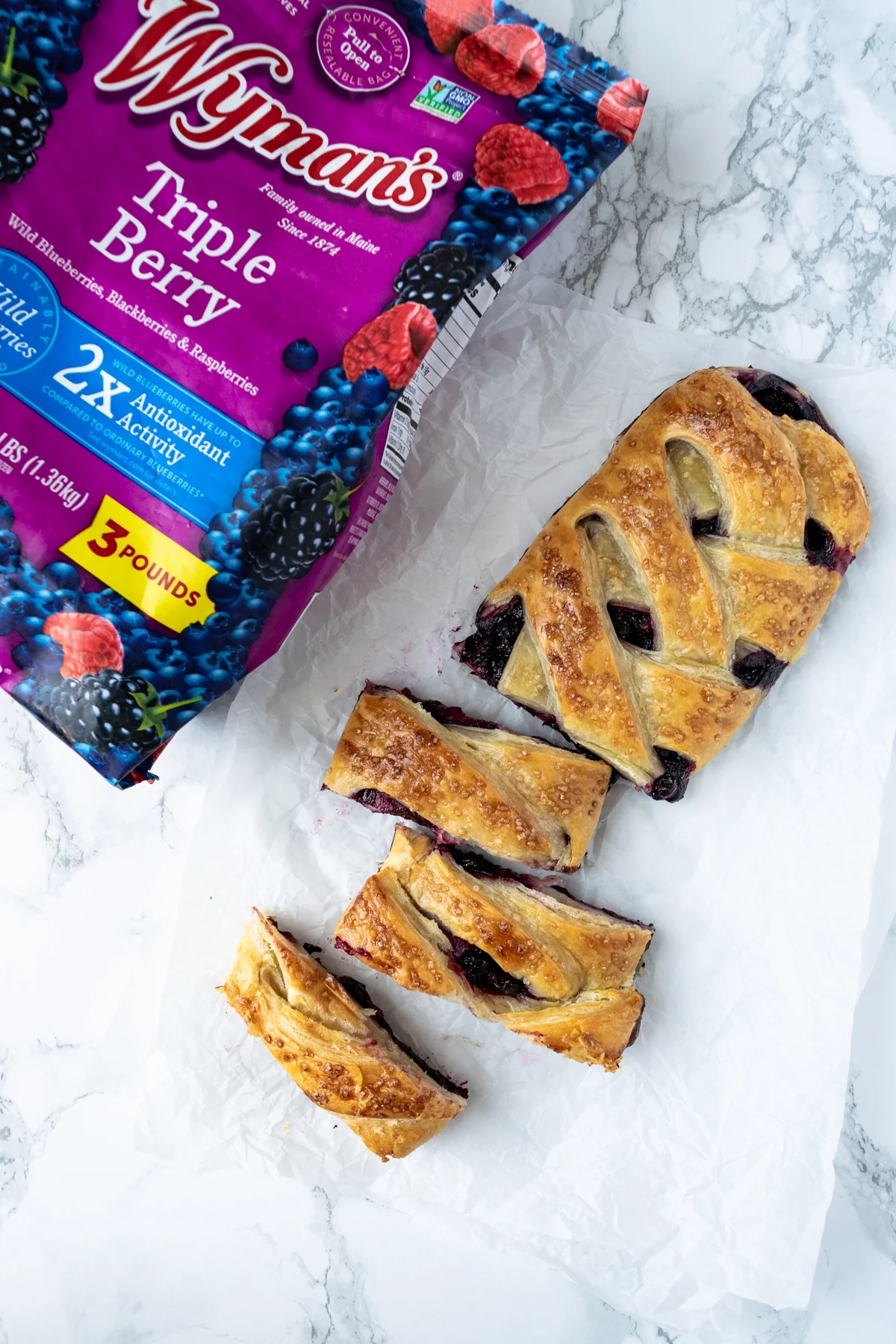 Wyman's Triple Berry Blend with Blueberries, Blackberries and Raspberries, 1 - 48 oz Bag (Frozen)