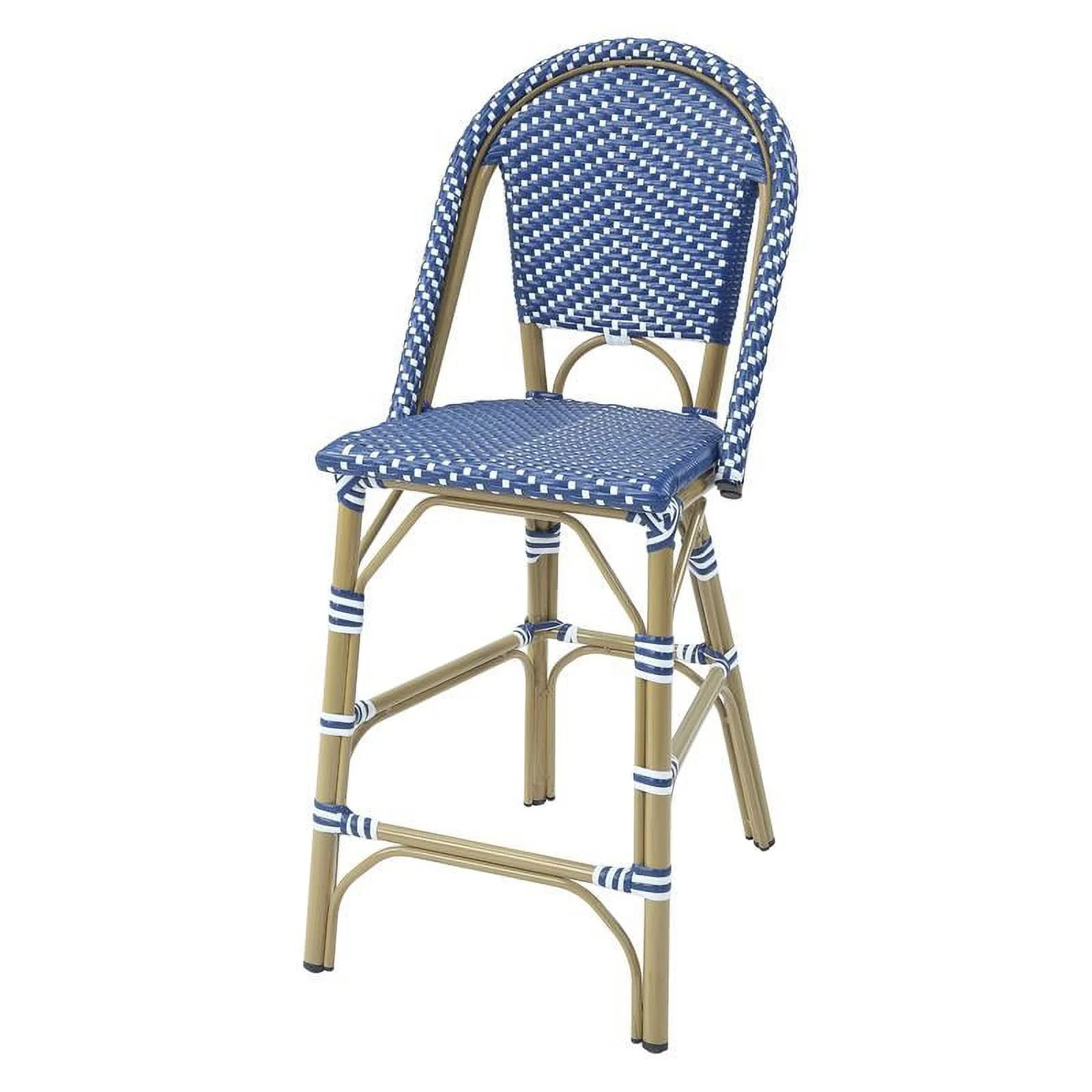 Furniture of America Reo Aluminum 5-Piece Patio Counter Dining Set in Blue