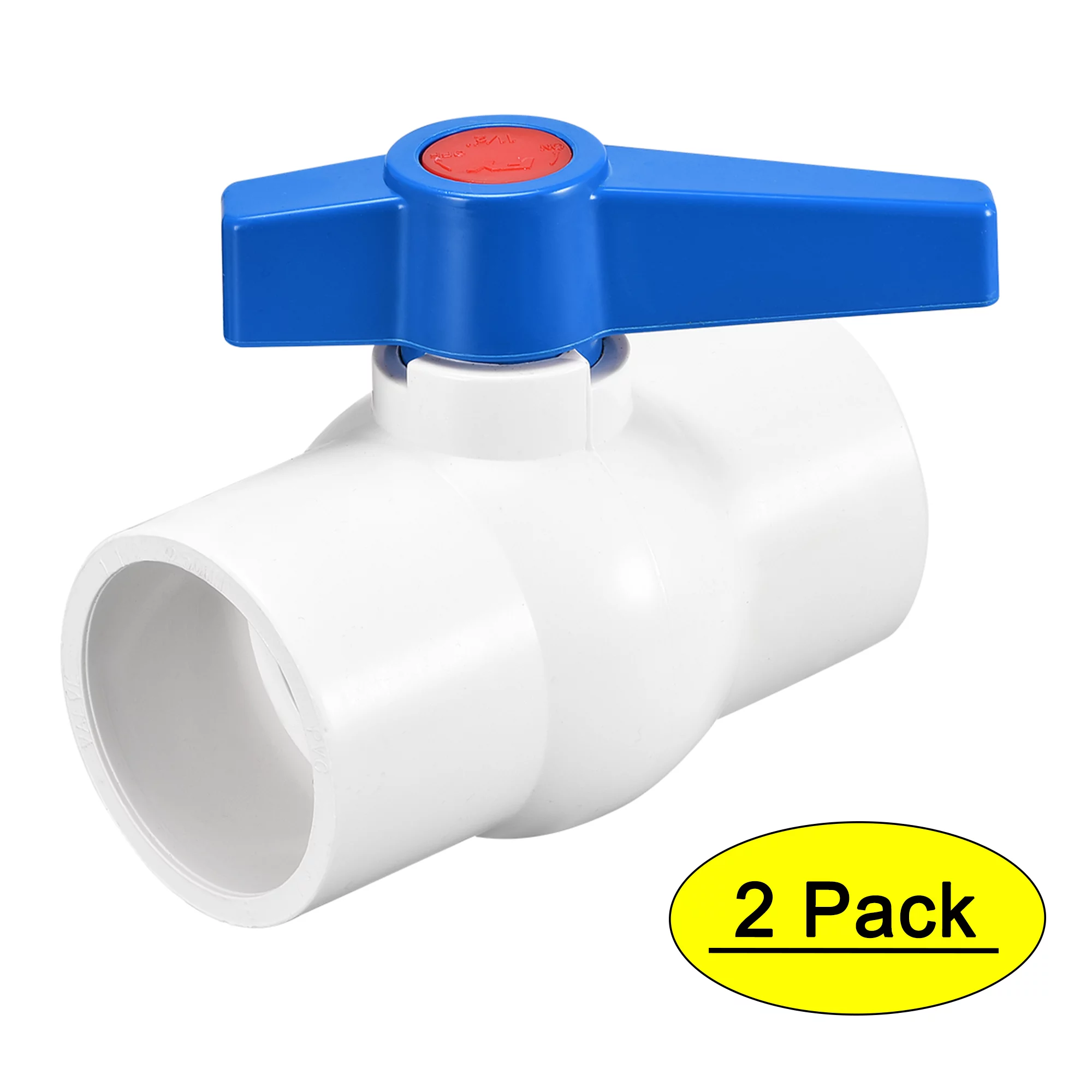 Ball Valve, 50mm ID , PVC Socket End Valve for Aquarium Setup, Sump Pump, Pool, Garden Sprinkler White Blue 2Pcs