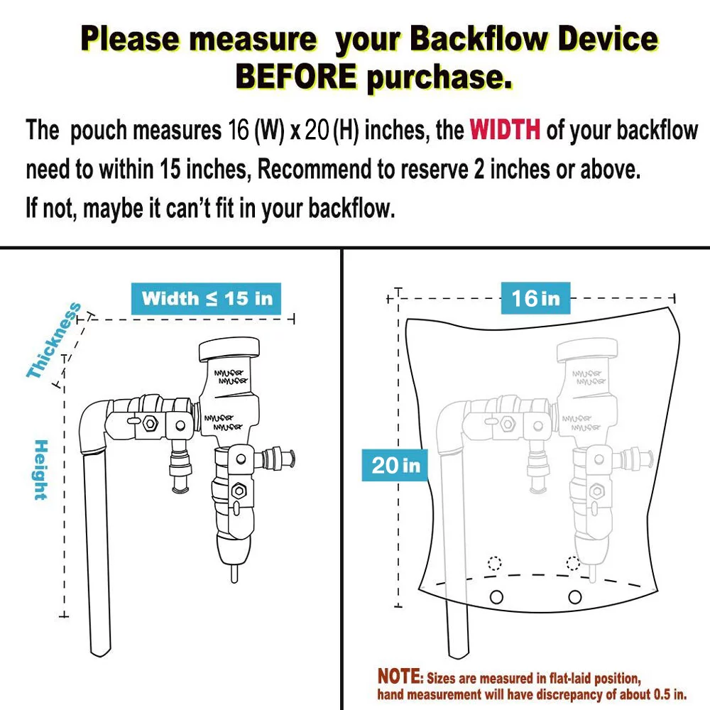 Hapeisy Outdoor Backflow Insulation Cover Insulated Pouch For Winter Pipe Freeze Protection Valve Backflow Preventers For Water Valve Box Controller Gray Ecru 40*50cm