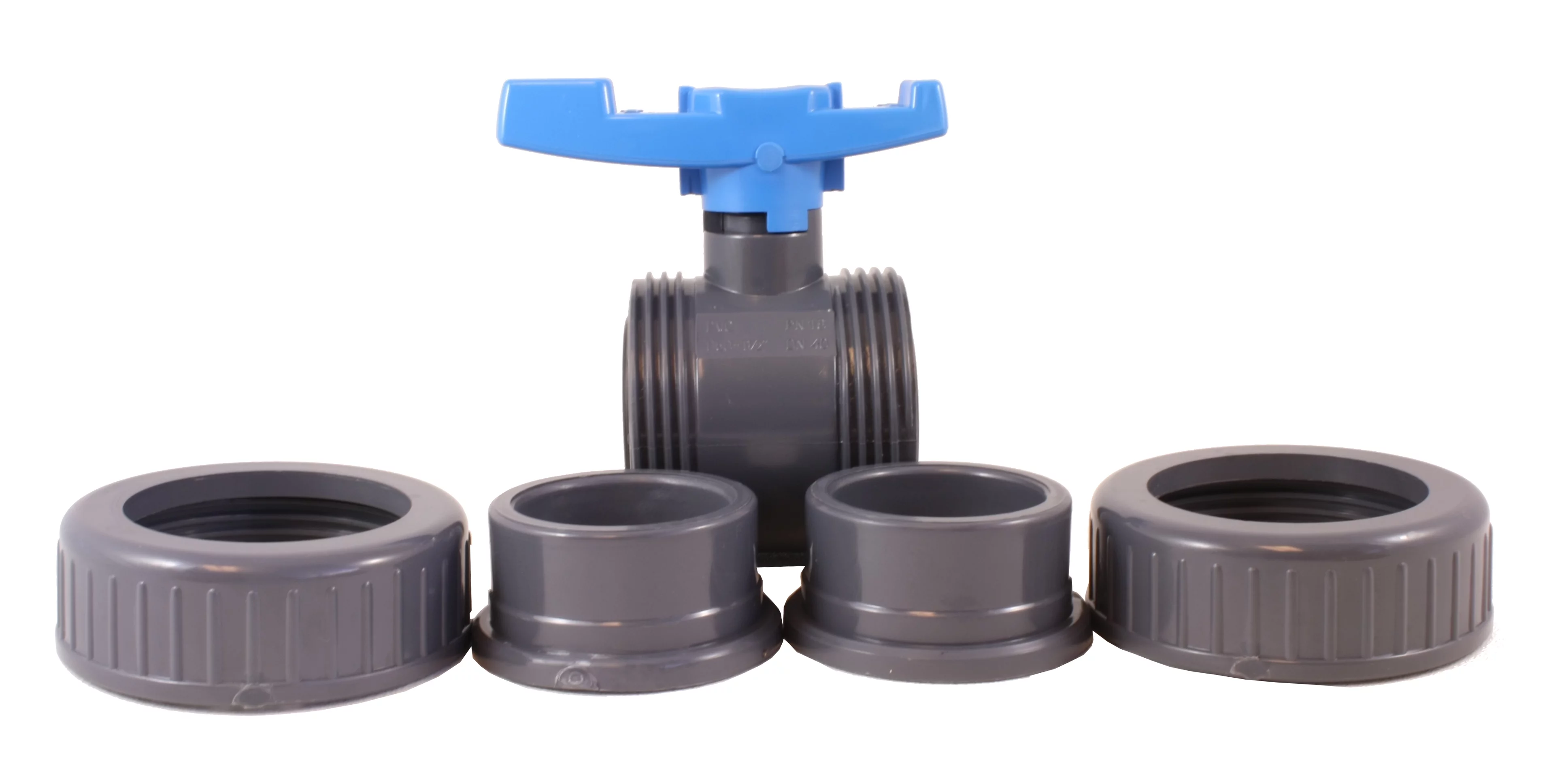 PVC DOUBLE UNION BALL VALVE 1-1/2