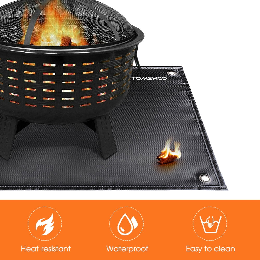 Your Deck with TOMSHOO Fireproof Mat for Fire Pit and Gas Stove