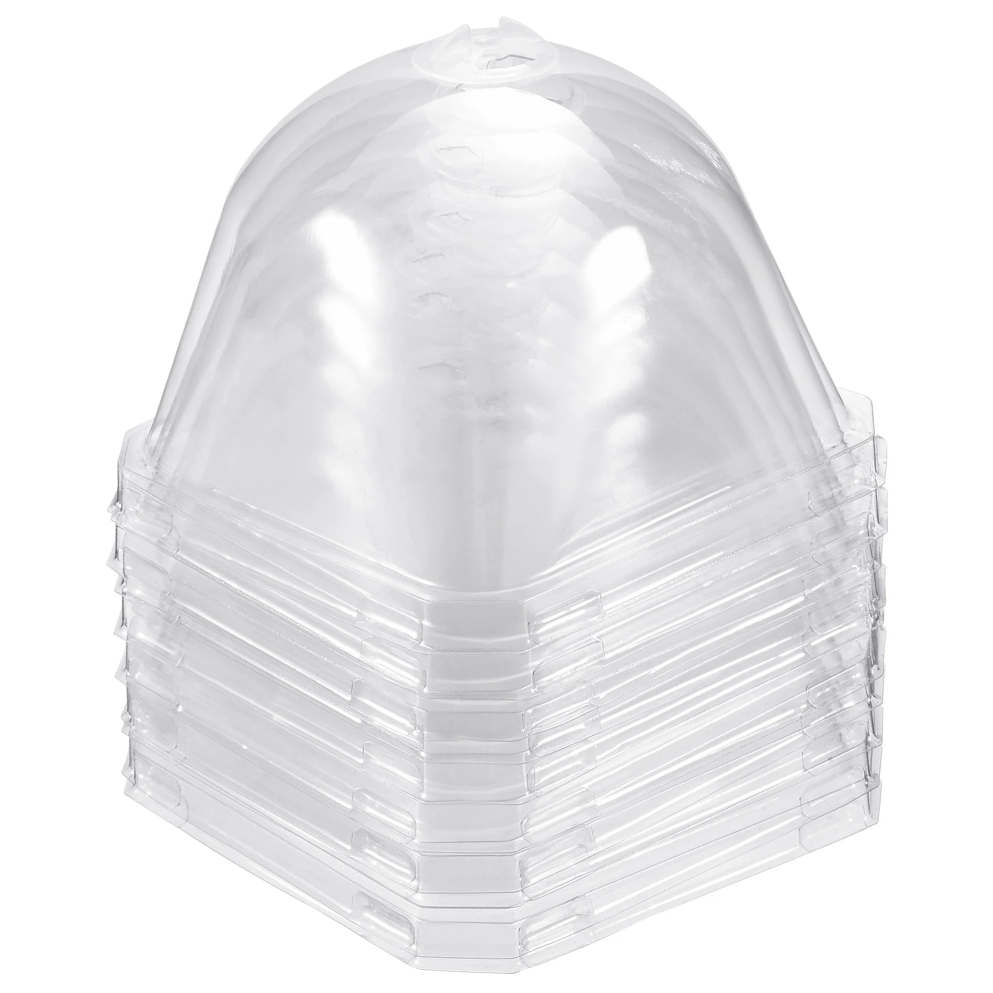 Uxcell 10cm x 10cm Garden Cloche Dome Square Plastic Humidity Plant Protector Cover Clear 10 Pack