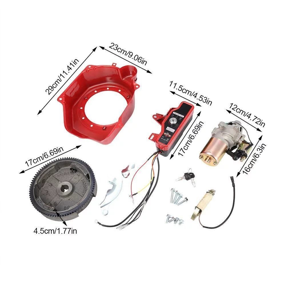 Electric Start Kit Starter Flywheel Switch For Honda GX160 GX200 6.5HP Engine