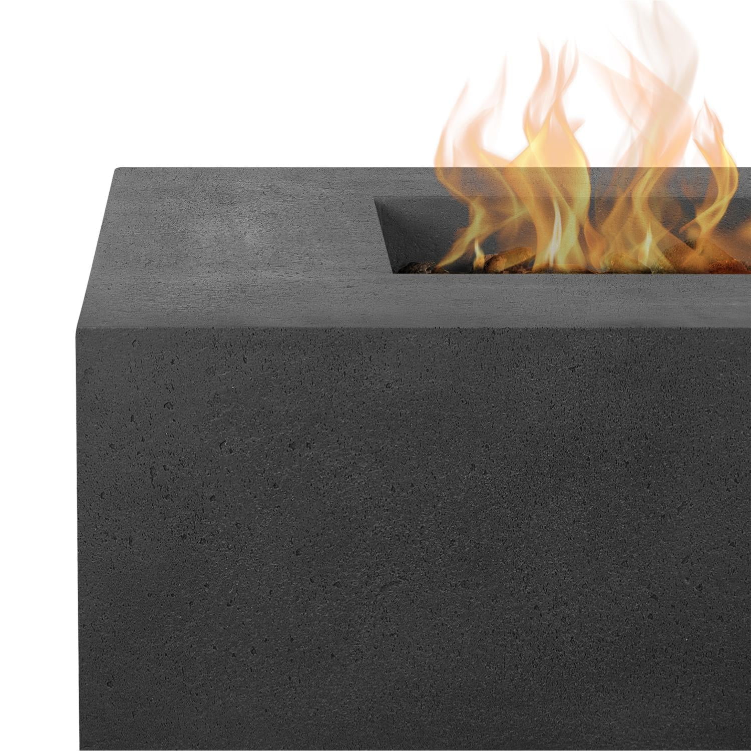 BBQGuys Signature La Valle 42-Inch Square Propane Fire Table - Carbon - 1592LP-CBN