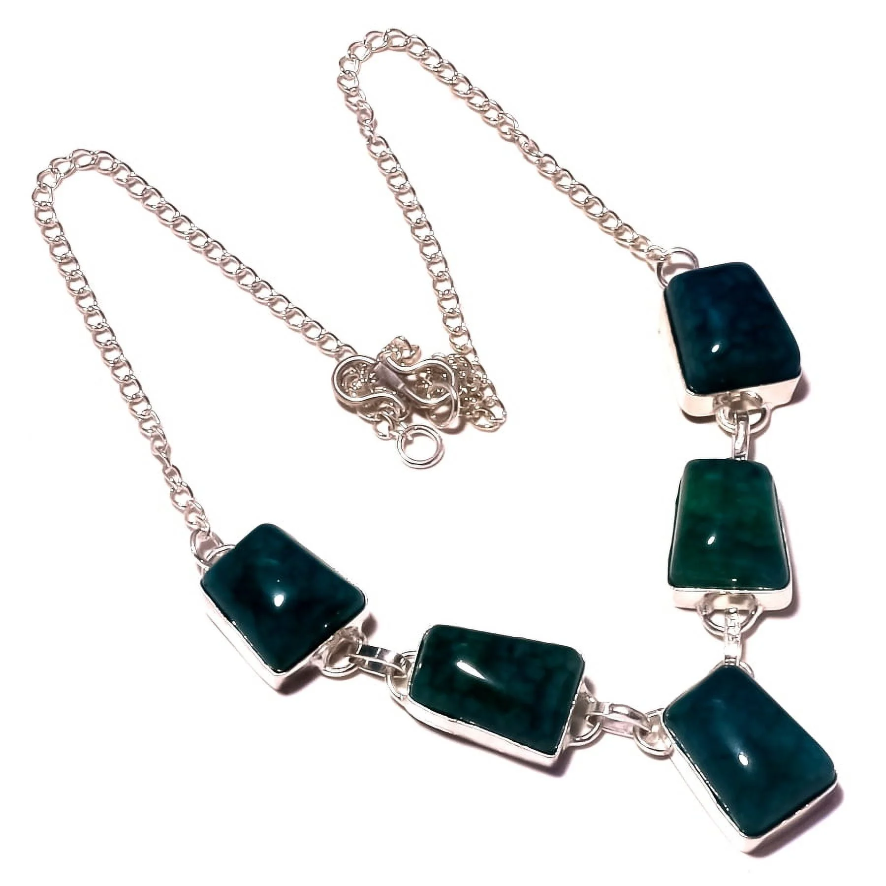 Green Crack Crystal Gemstone Handmade Ethnic Gifted Necklace Jewelry 18