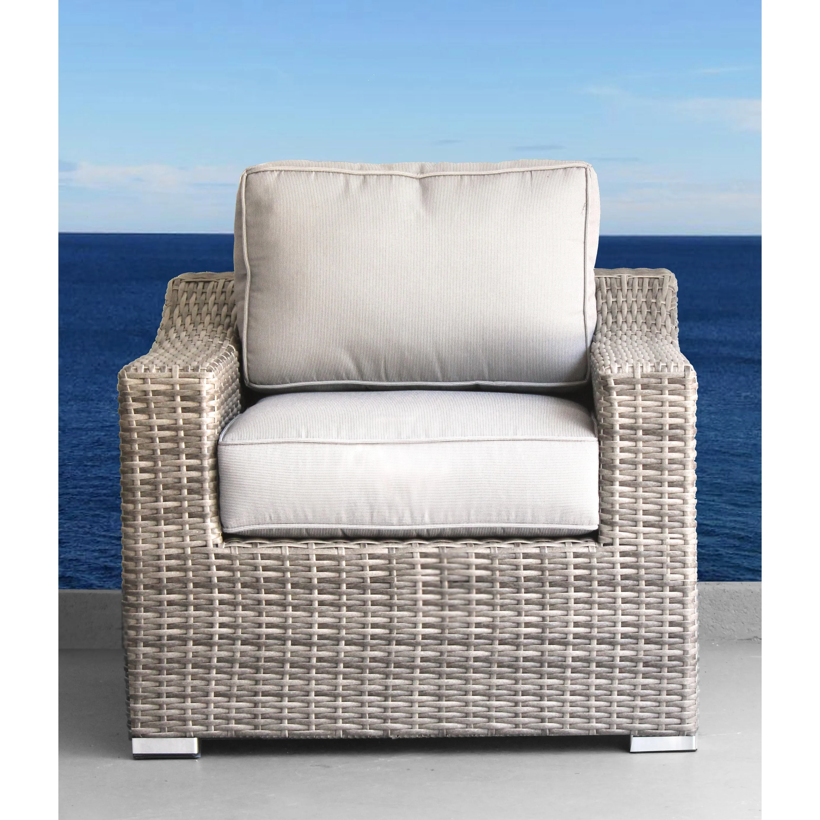 Living Source International Club Patio Chair with Cushions Espresso
