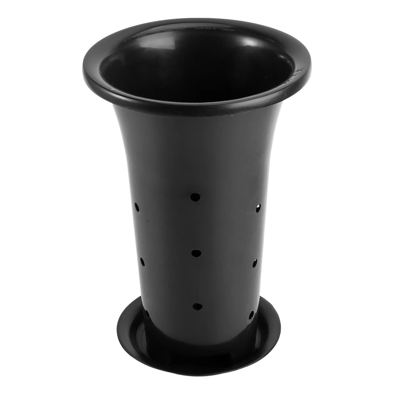 Gongxipen 4pcs Plastic Side Hole Flower Pot Breathable Plant Pots Gardening Planter for Home Garden Room with Tray (Black 2PCS Flowerpot+2PCS Tray)